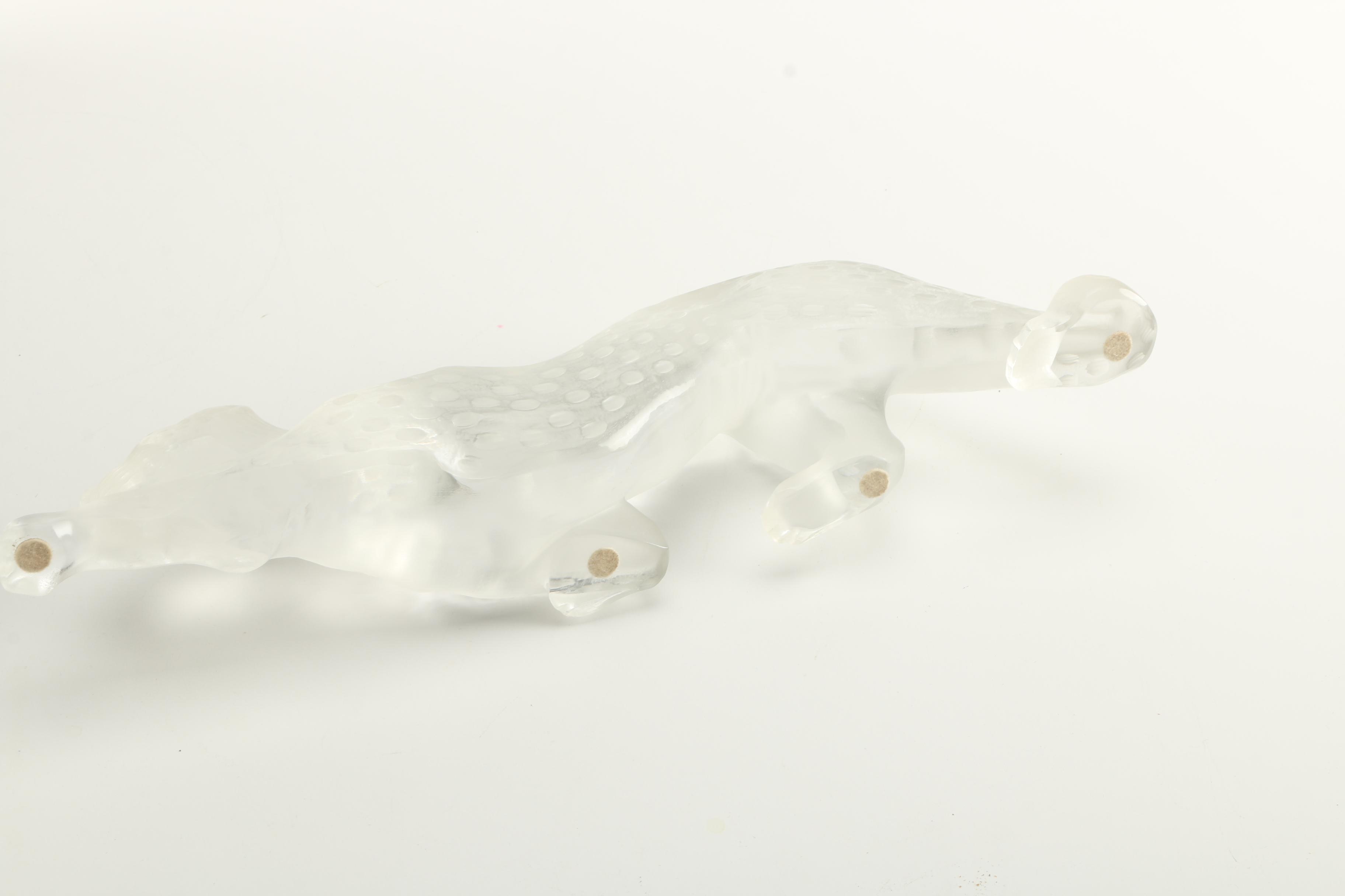 Lalique Crystal Leopard Figurine