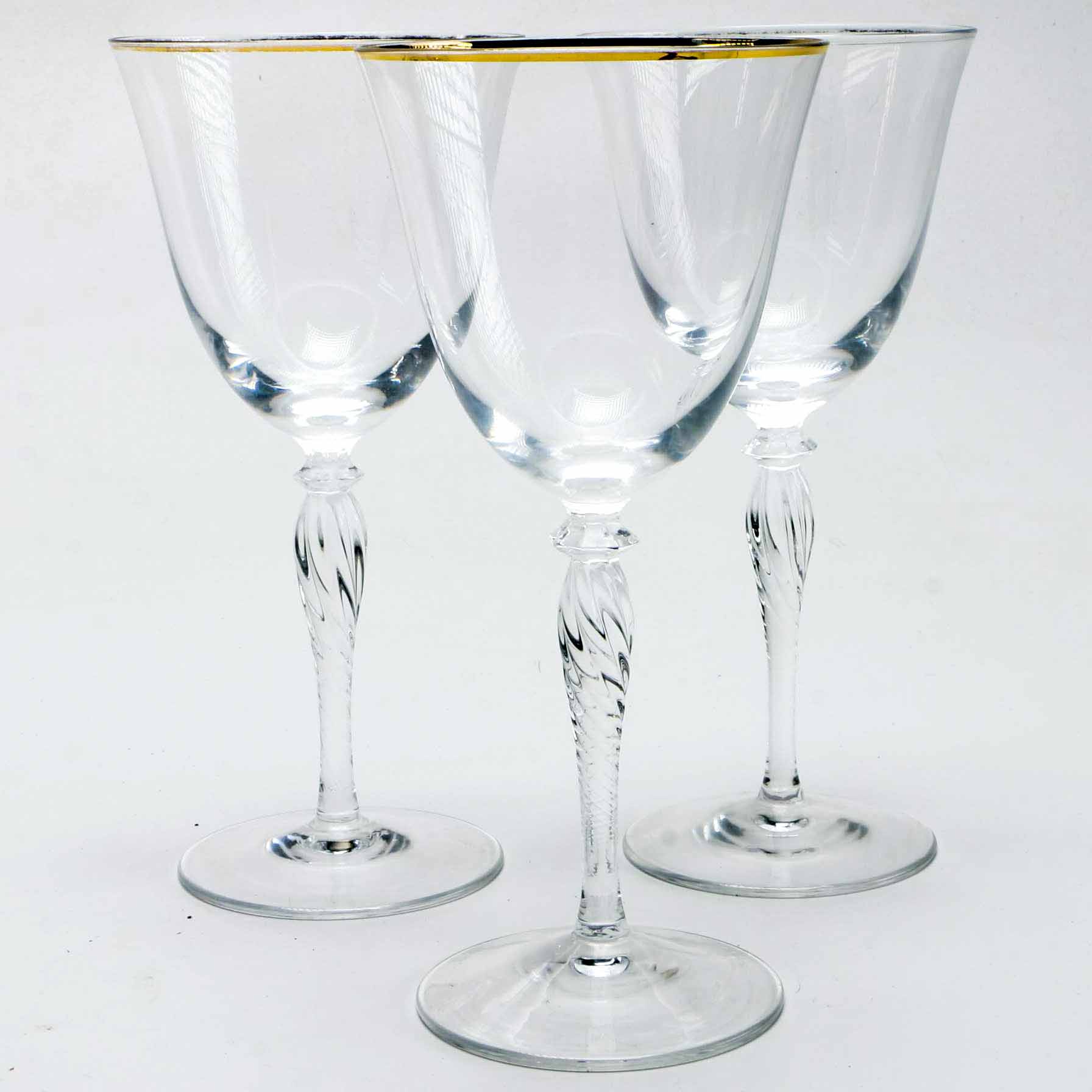 Collection of Gilt Rimmed Wine Glasses