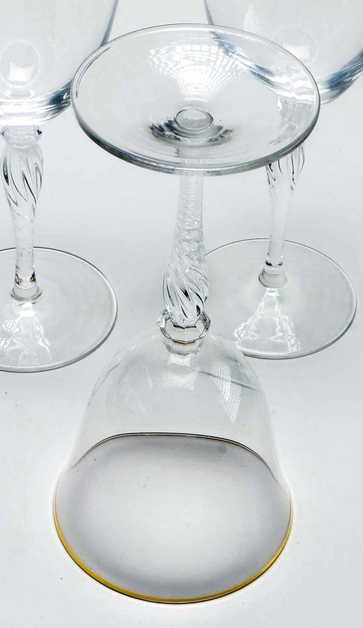 Collection of Gilt Rimmed Wine Glasses