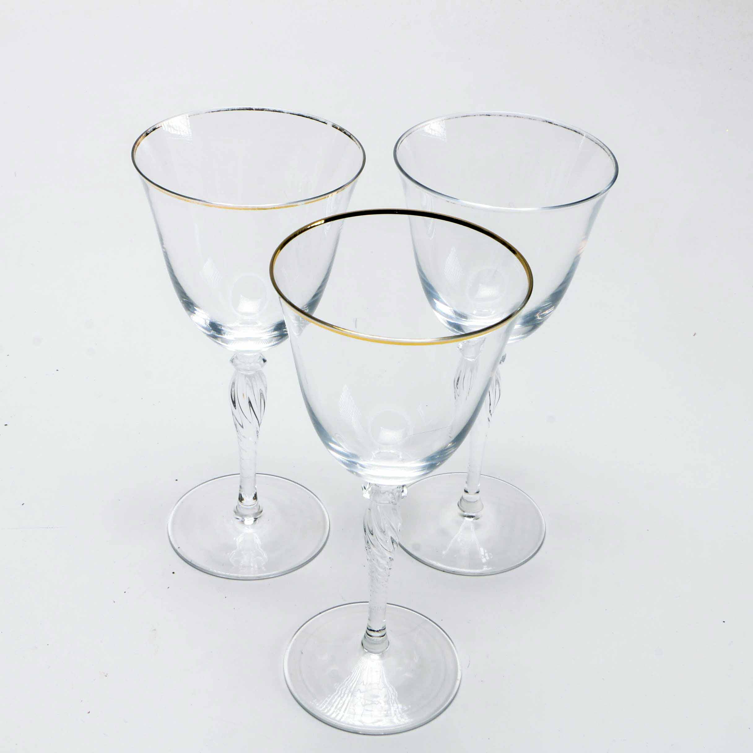 Collection of Gilt Rimmed Wine Glasses