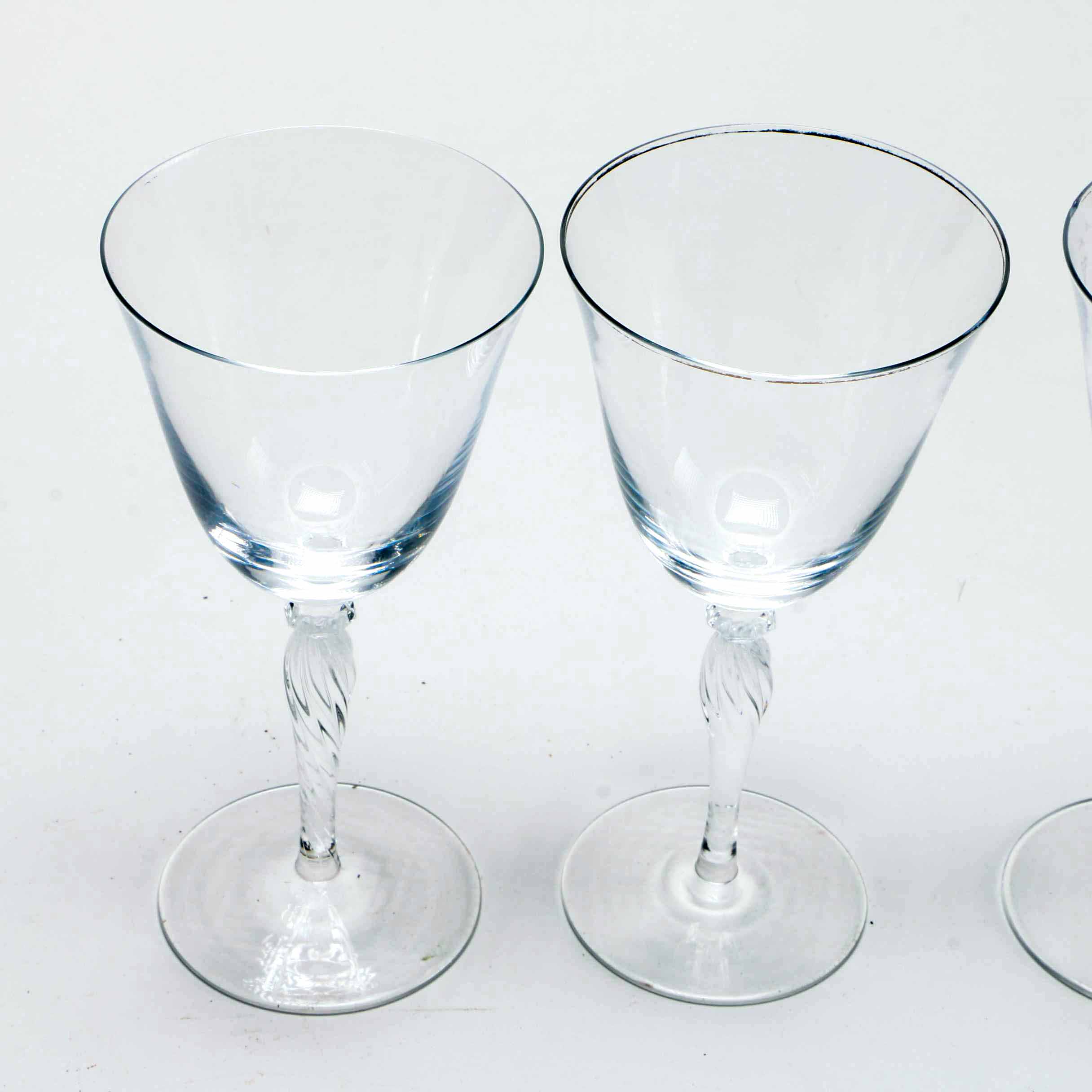 Collection of Gilt Rimmed Wine Glasses