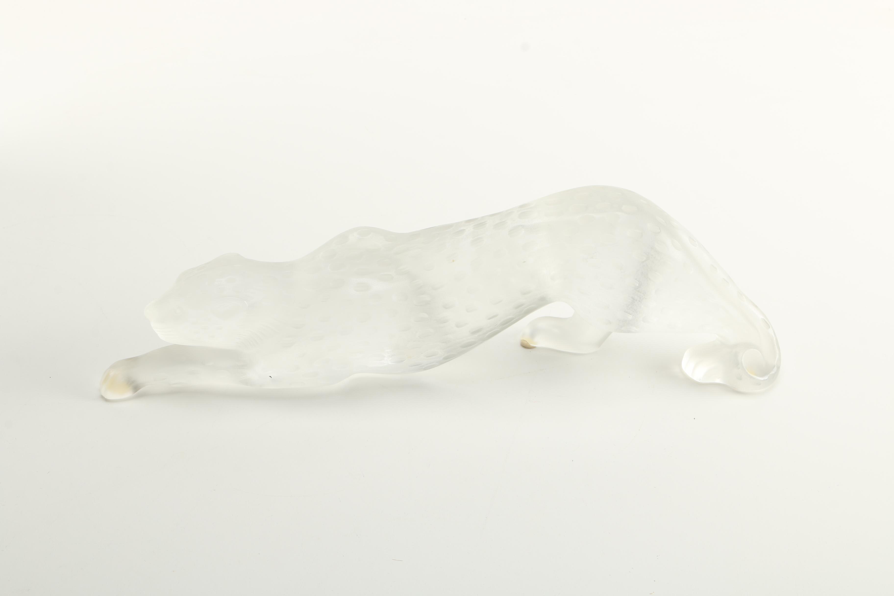Lalique Crystal Panther Figurine