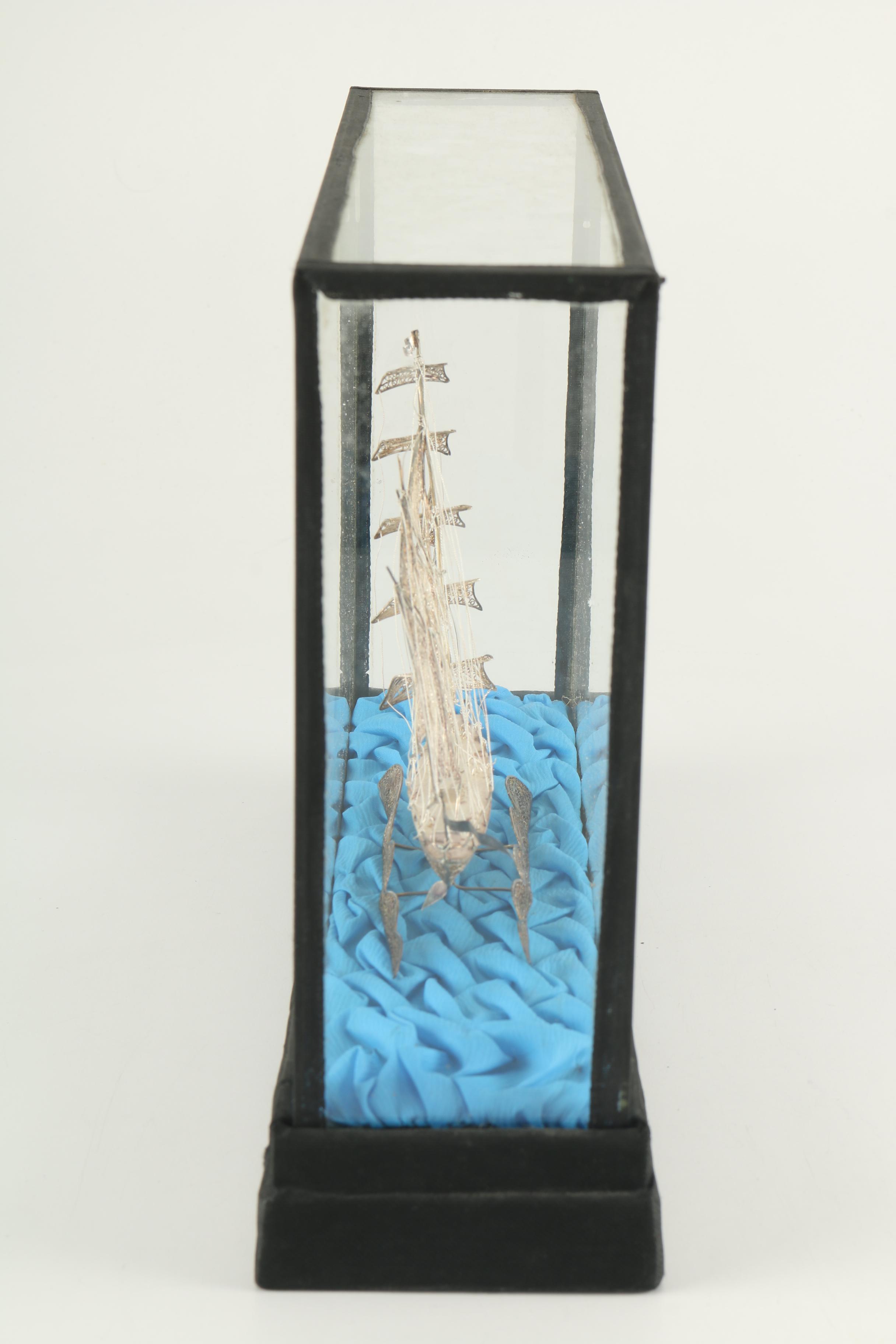 Sterling Silver Filigree Frigate Ship