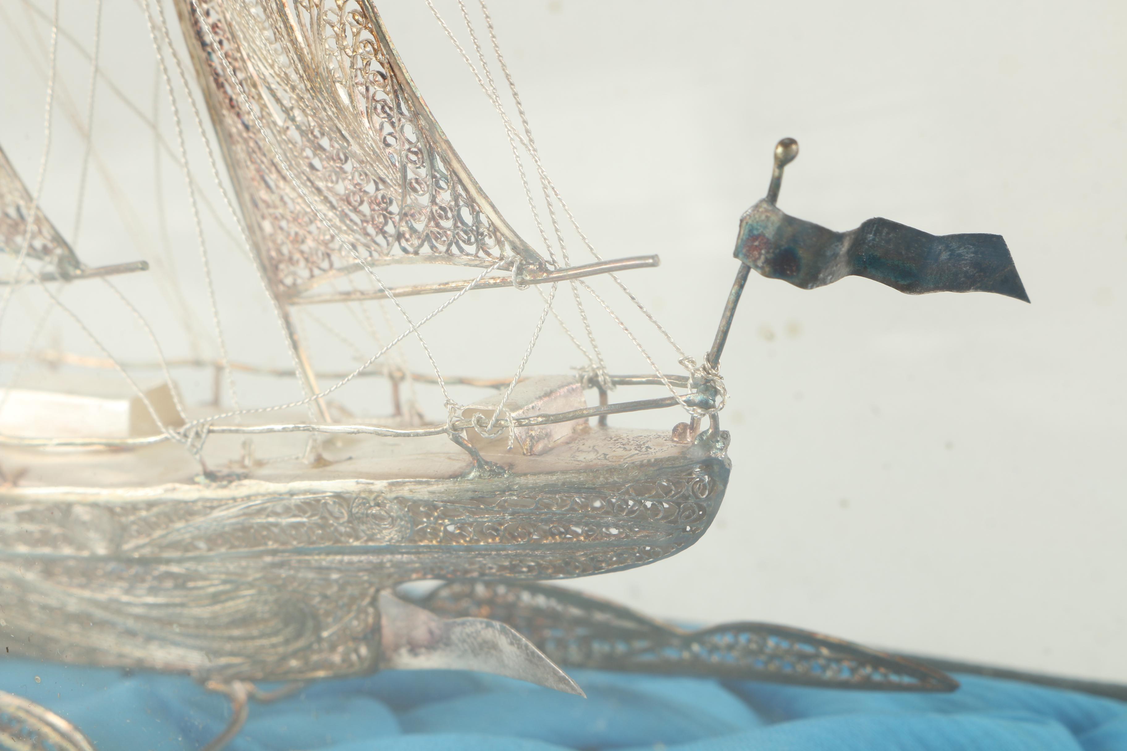 Sterling Silver Filigree Frigate Ship