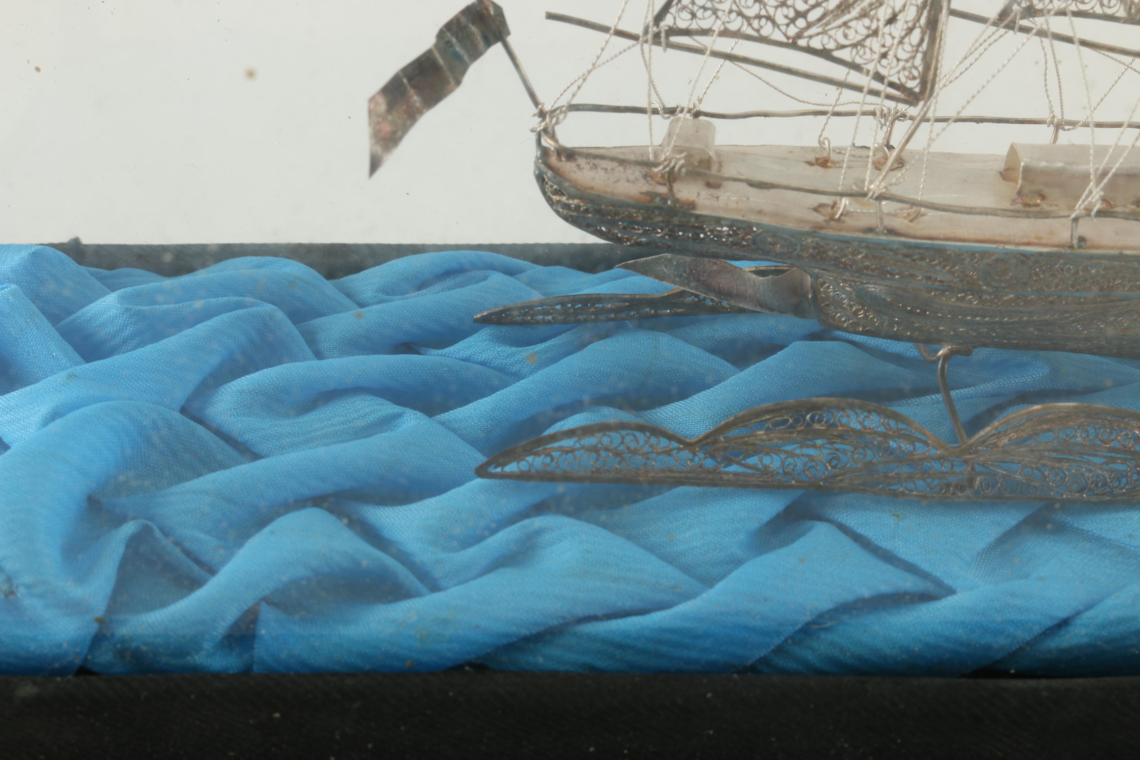 Sterling Silver Filigree Frigate Ship