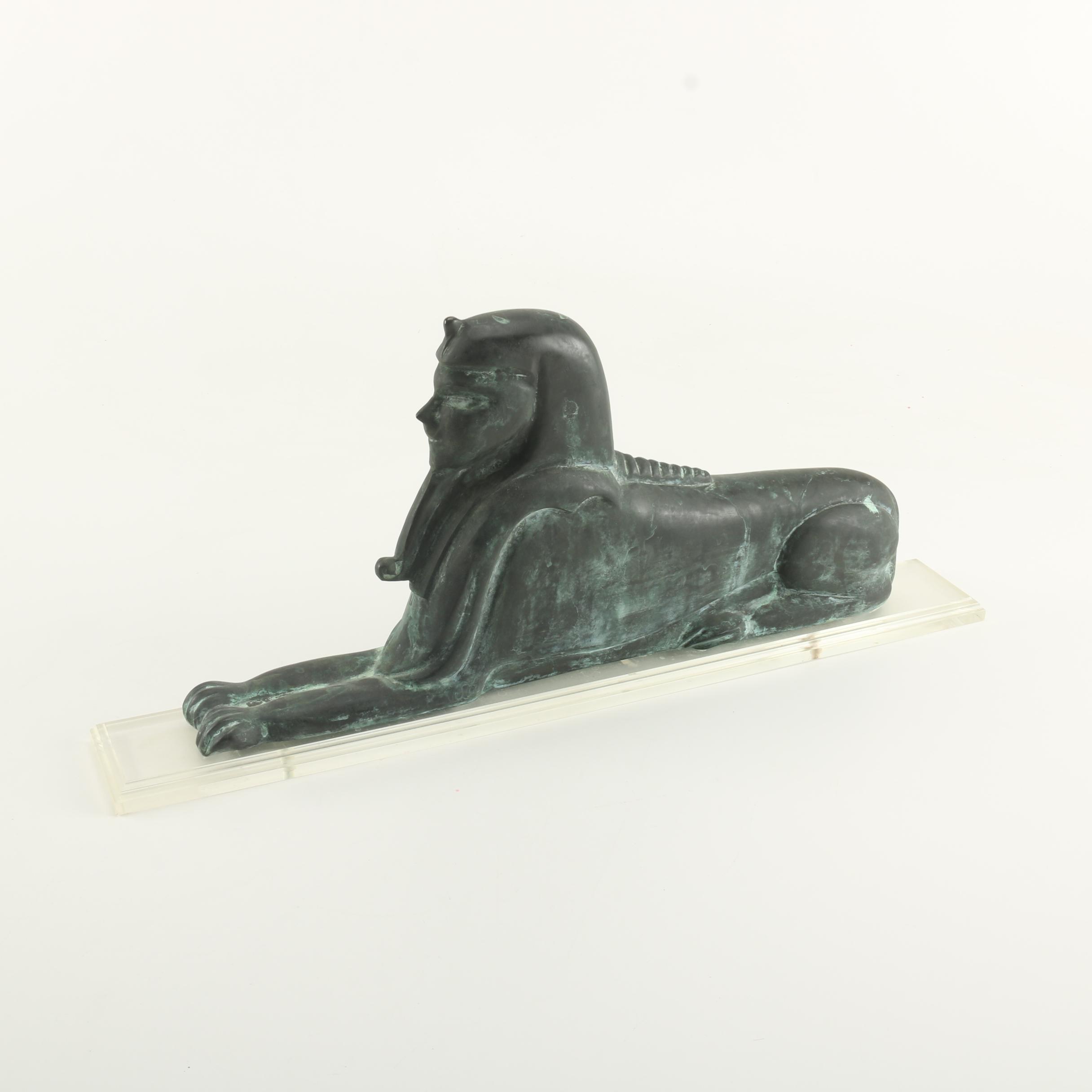 Copper Sphinx Figurine