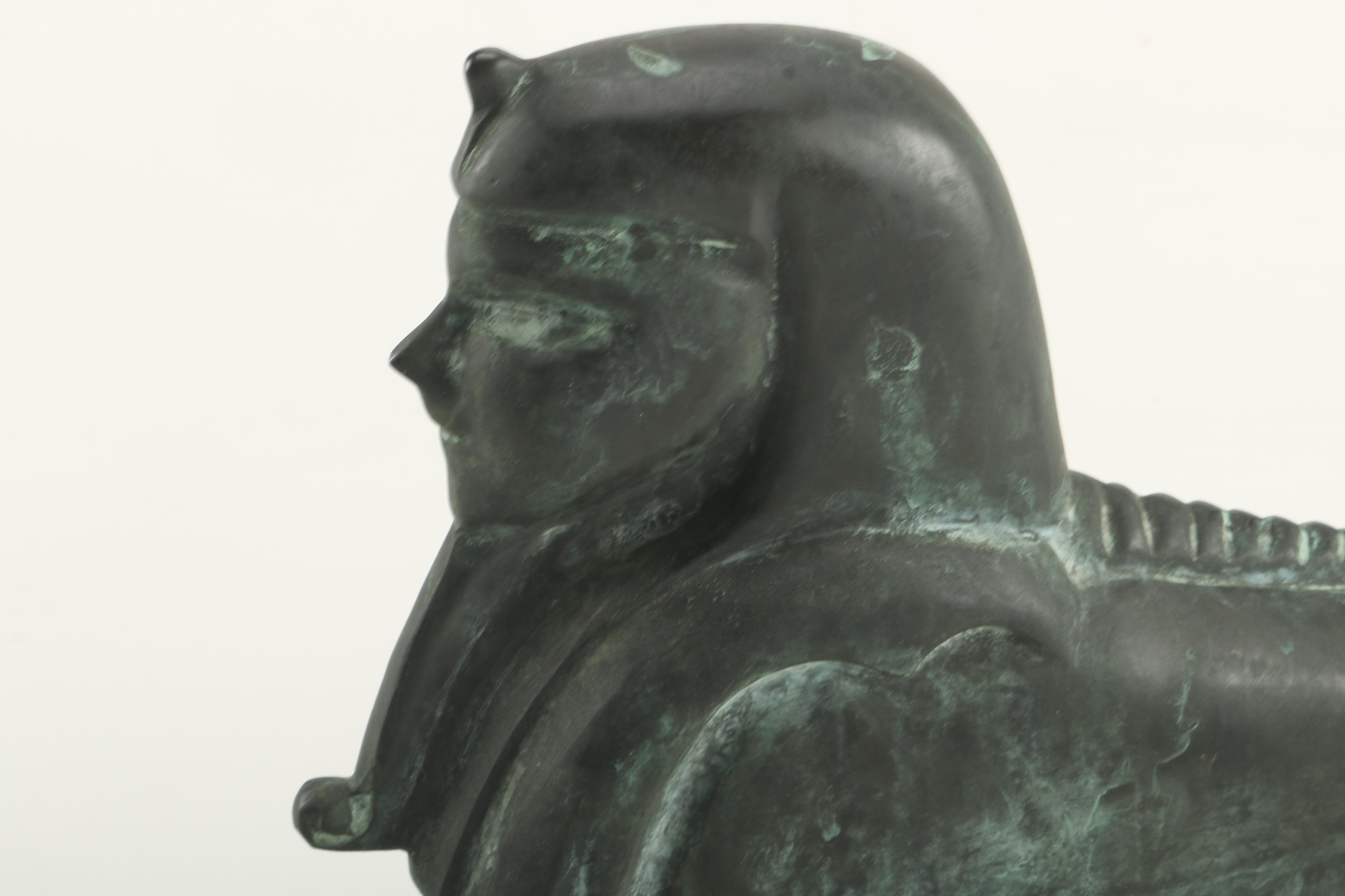 Copper Sphinx Figurine