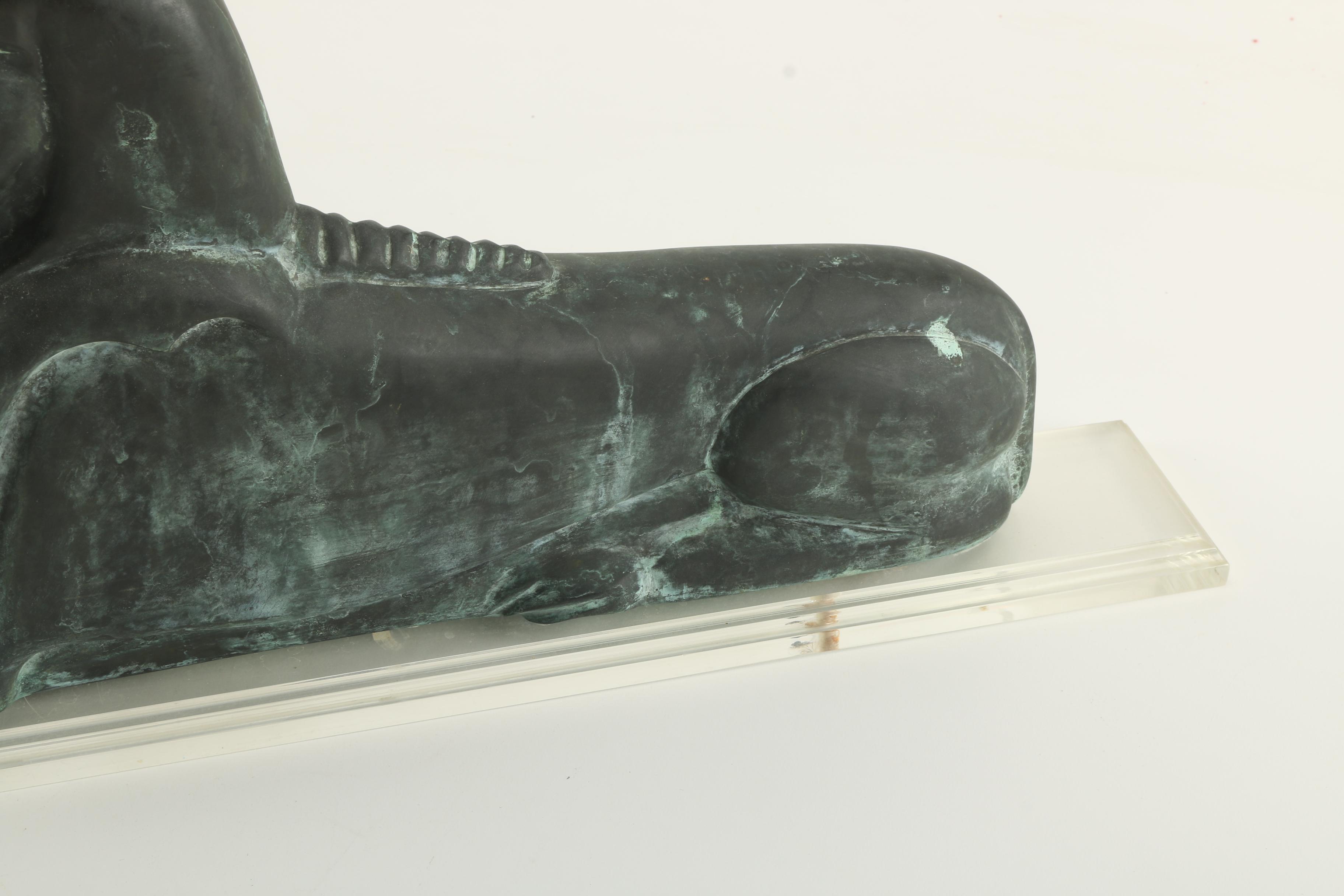 Copper Sphinx Figurine