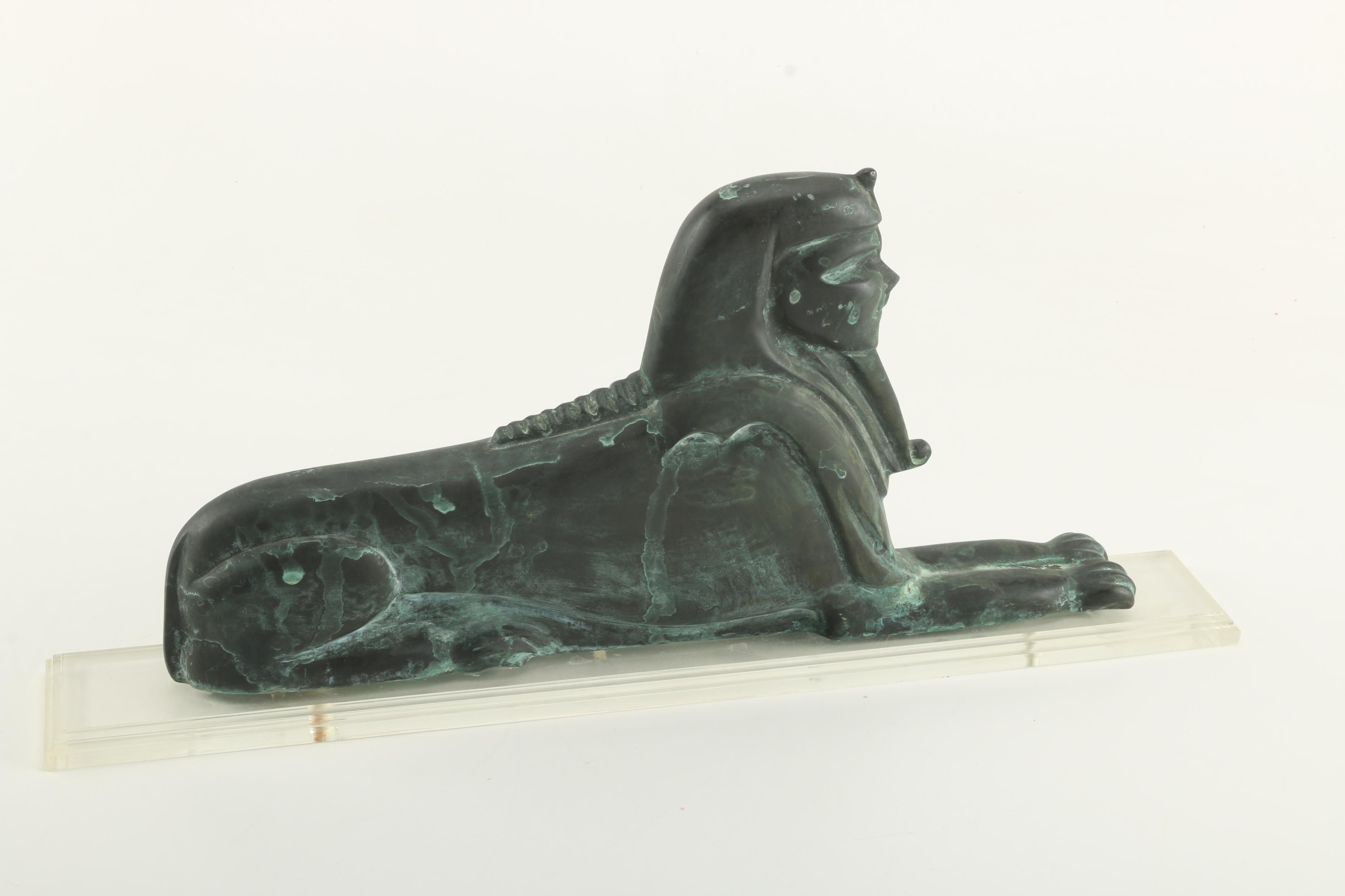 Copper Sphinx Figurine