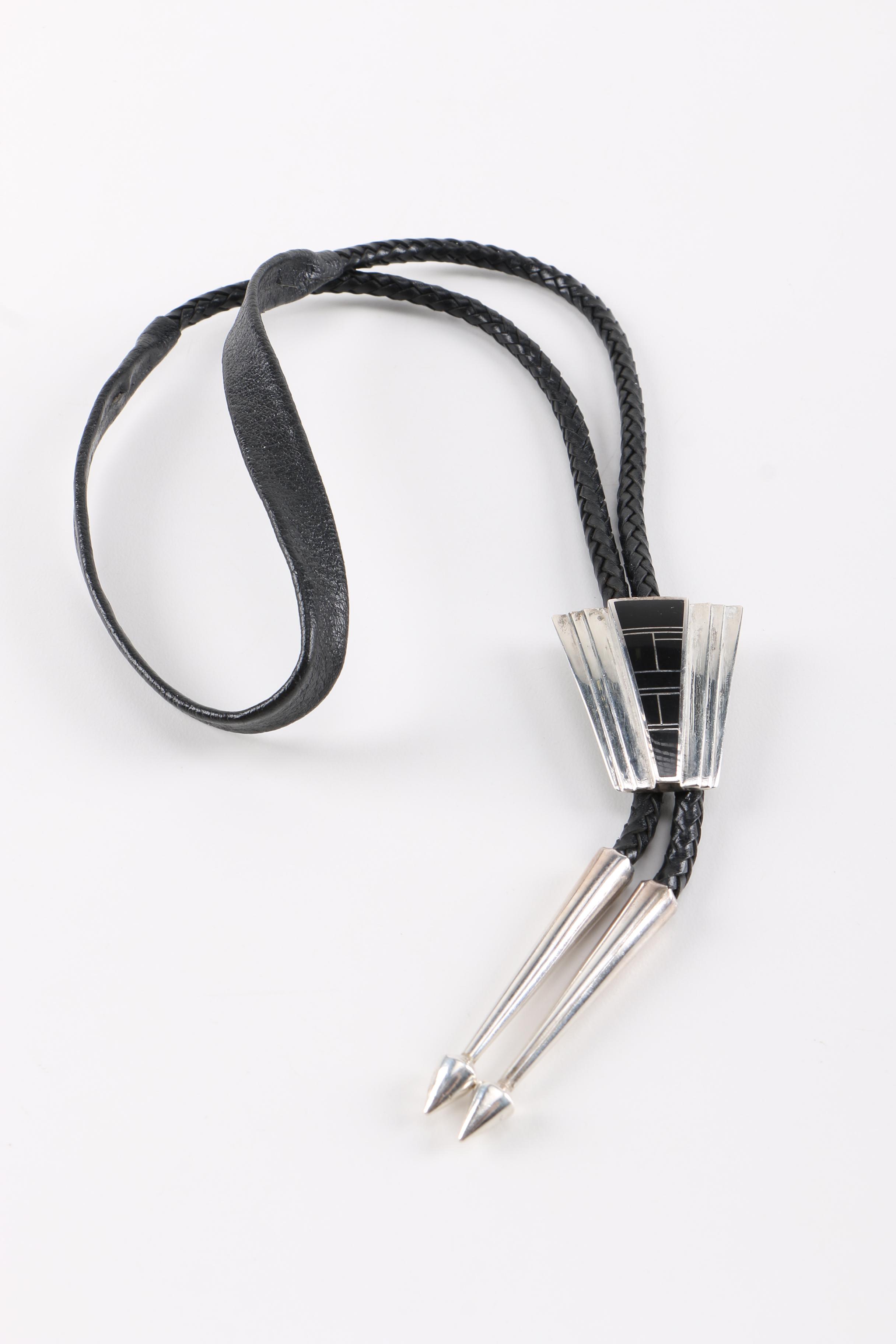 Native Path Silver by Ray Tracey Bolo-Tie and Cufflink Set