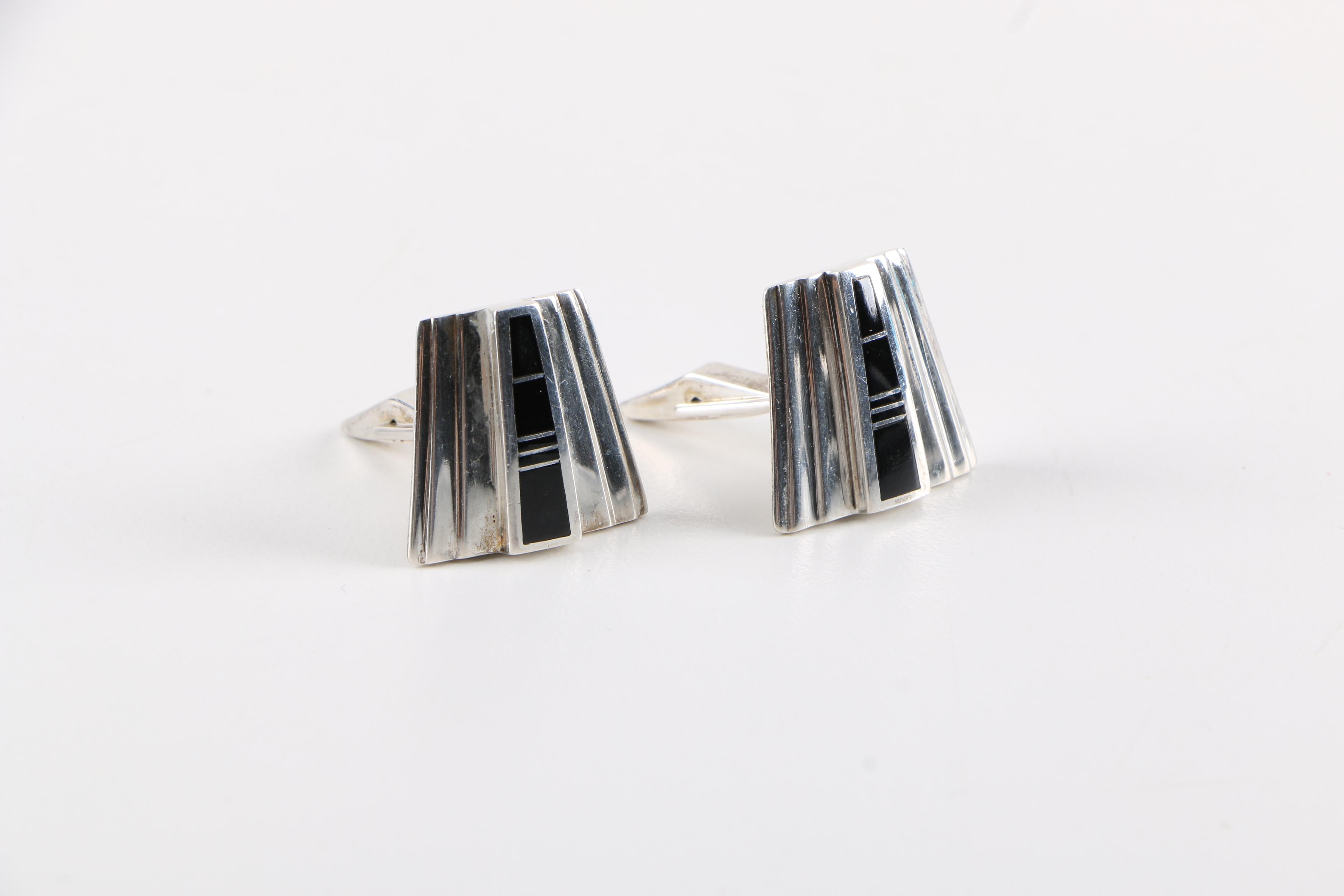Native Path Silver by Ray Tracey Bolo-Tie and Cufflink Set