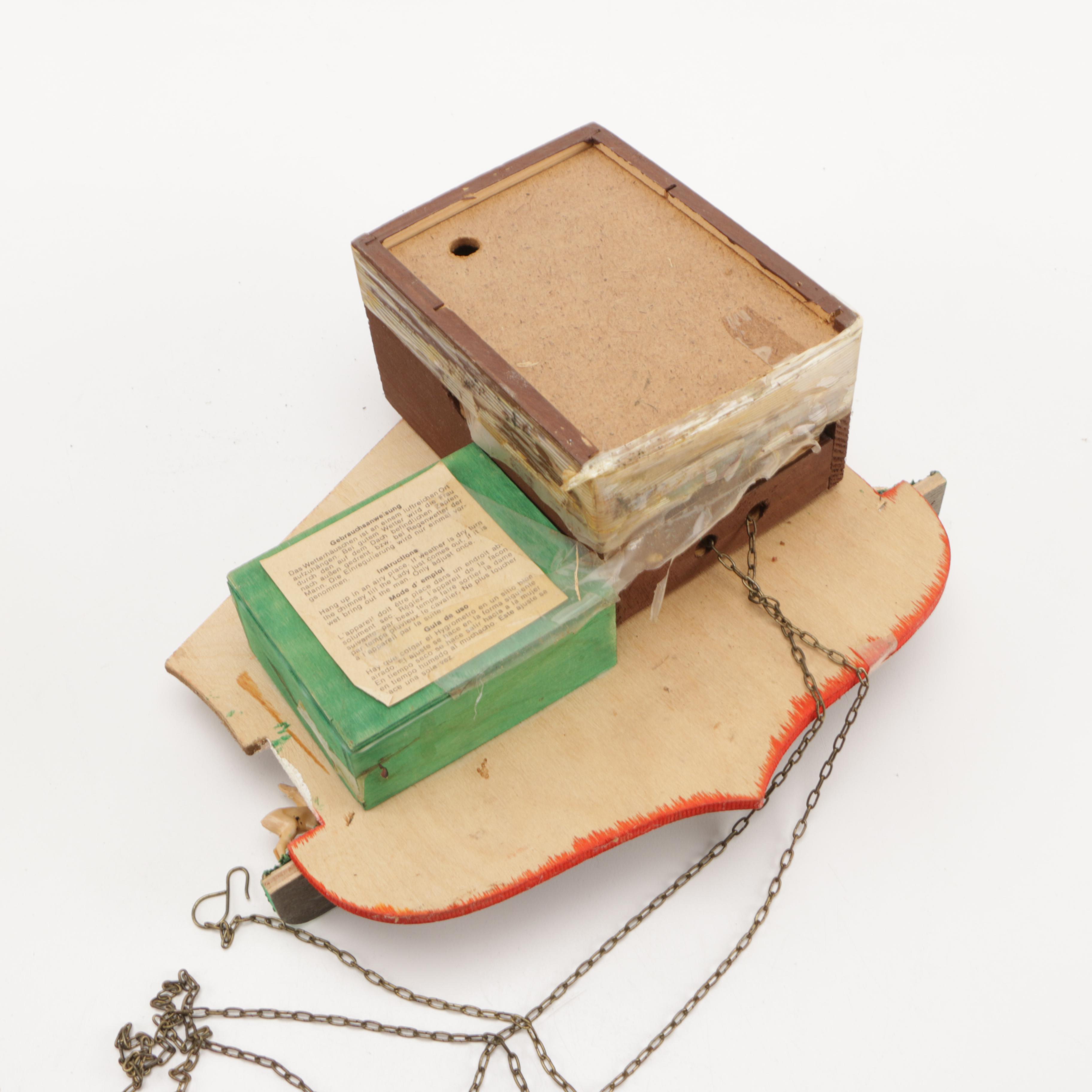 West German Combination Cuckoo Clock and Weather House