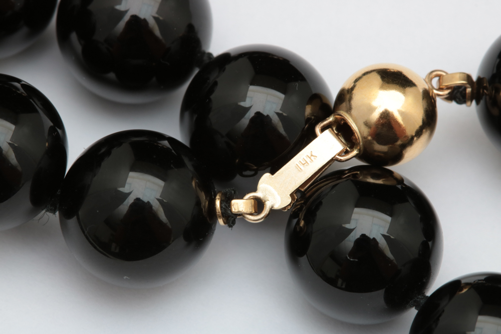 14K Gold, Chalcedony and  Akoya Pearl Necklace