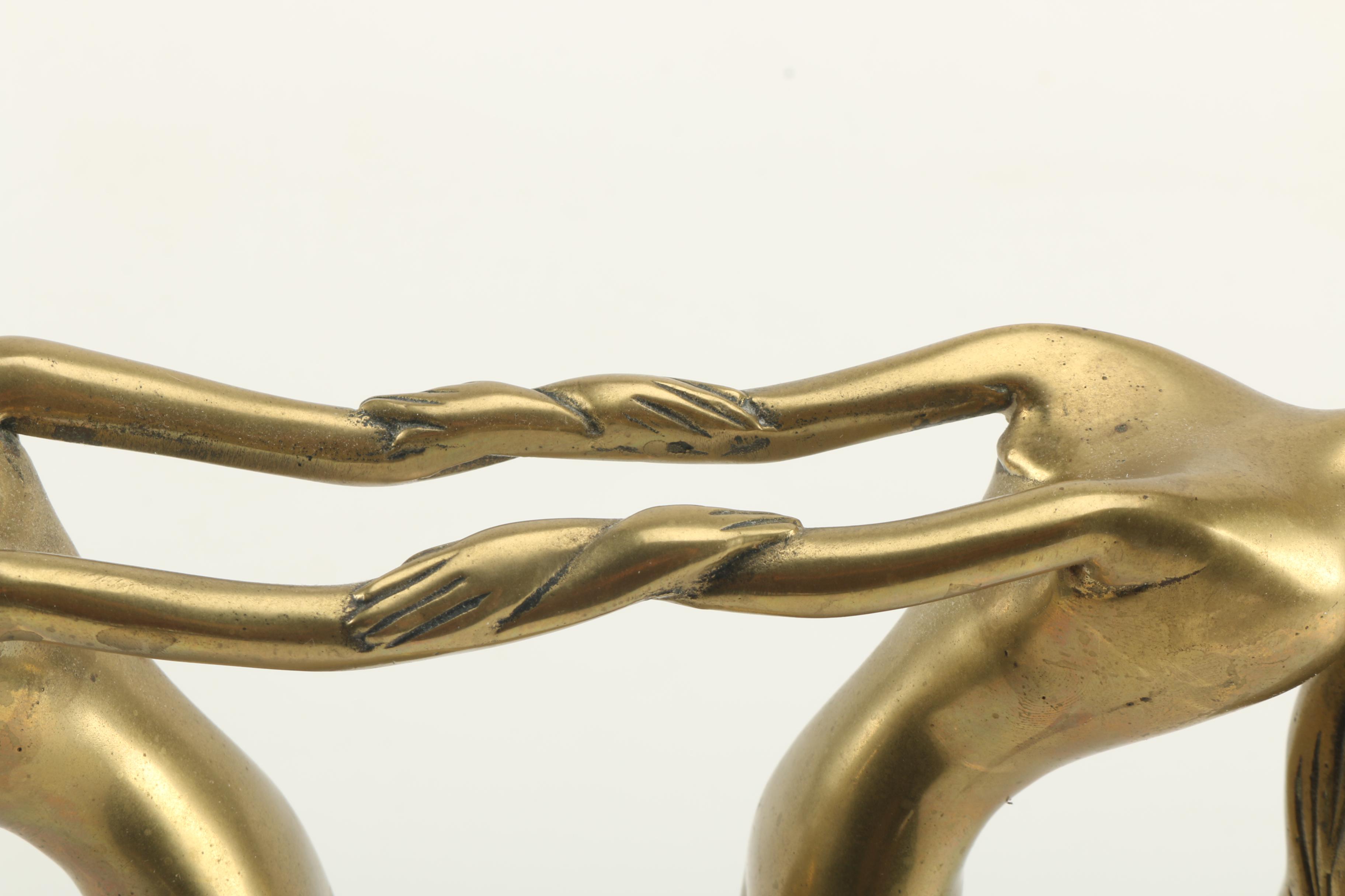 Art Deco Style Brass Statue of Women