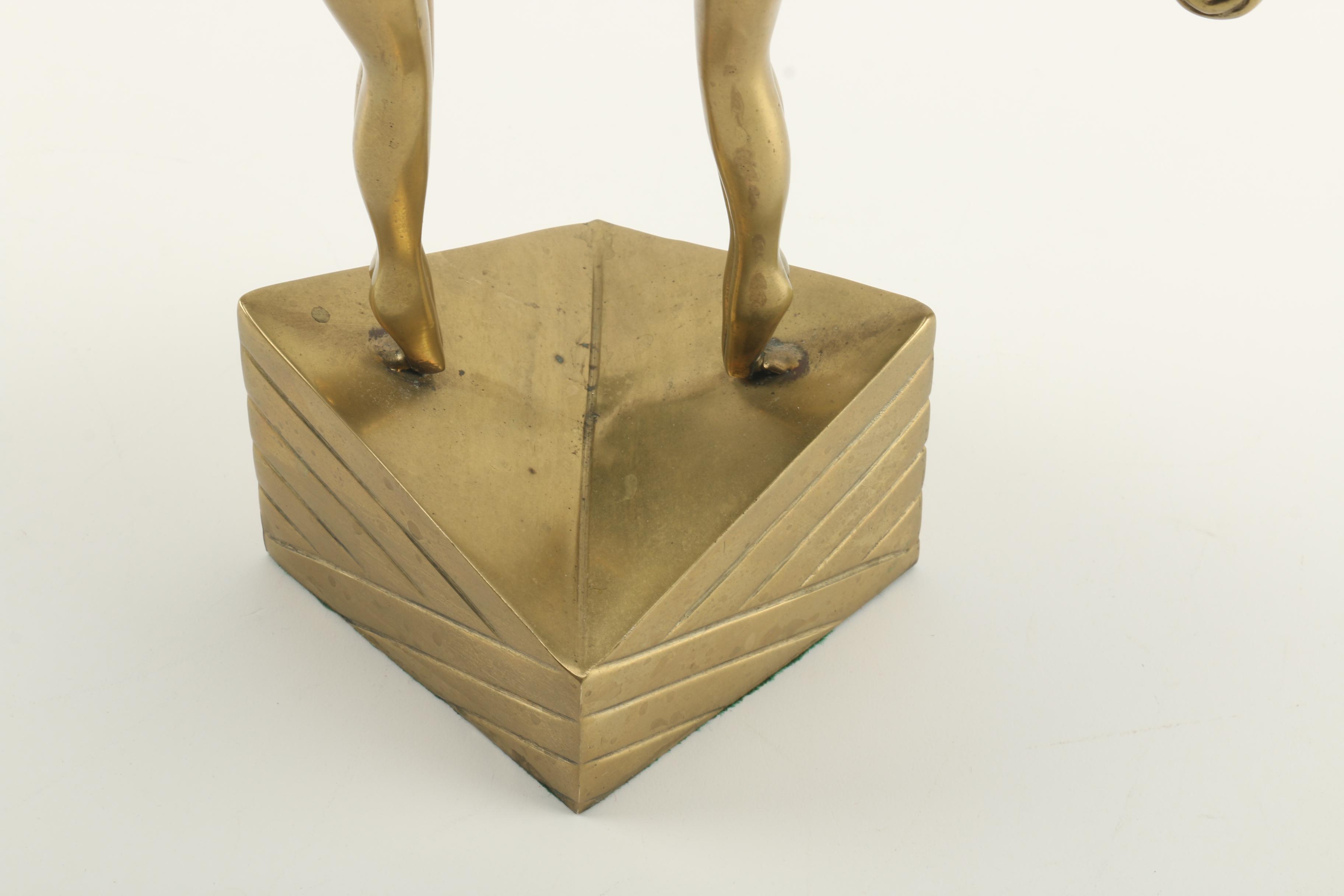 Art Deco Style Brass Statue of Women