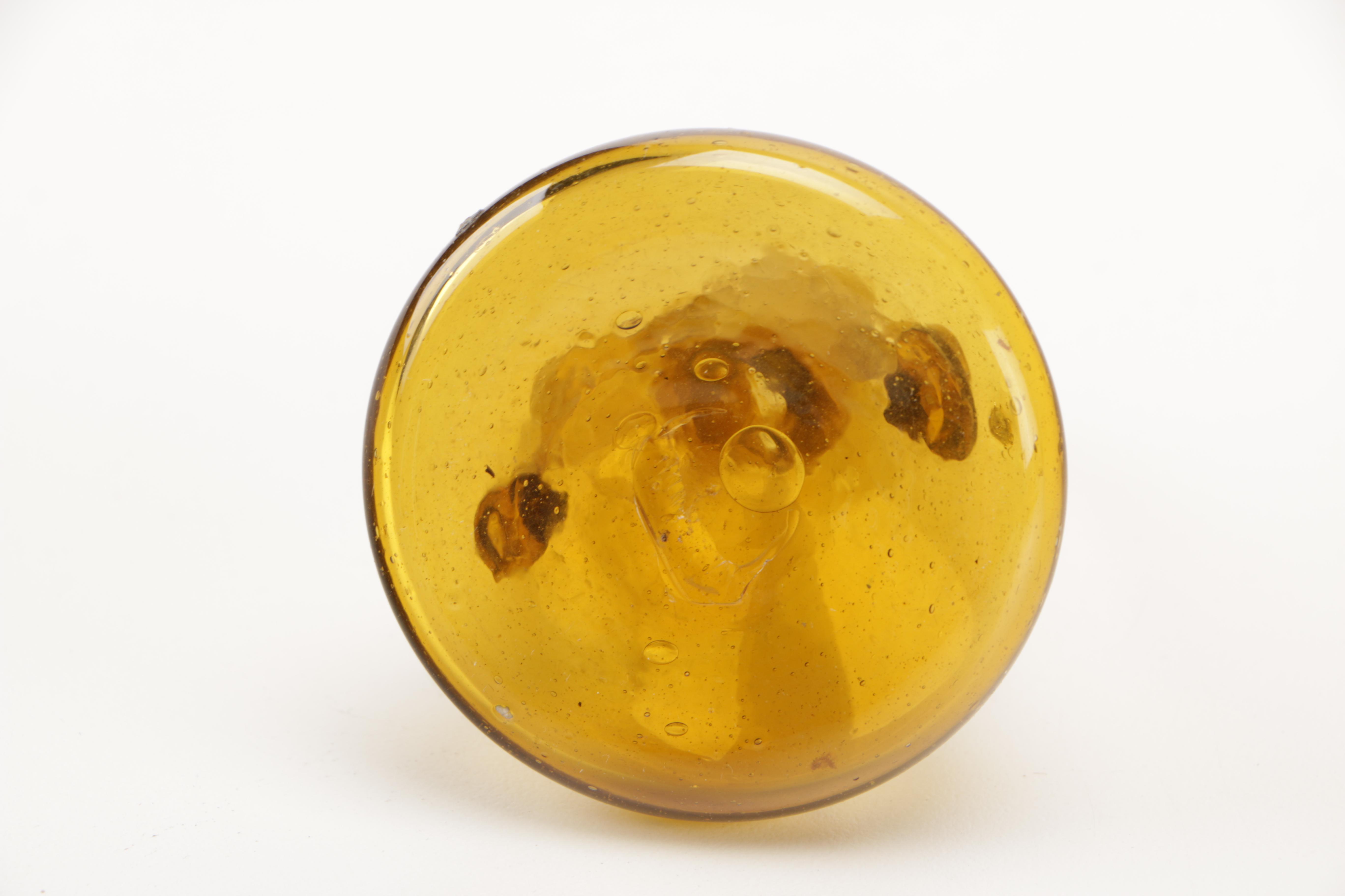 Indo-Persian Style Amber Glasses and Pitcher Set With Gold Tone Platter