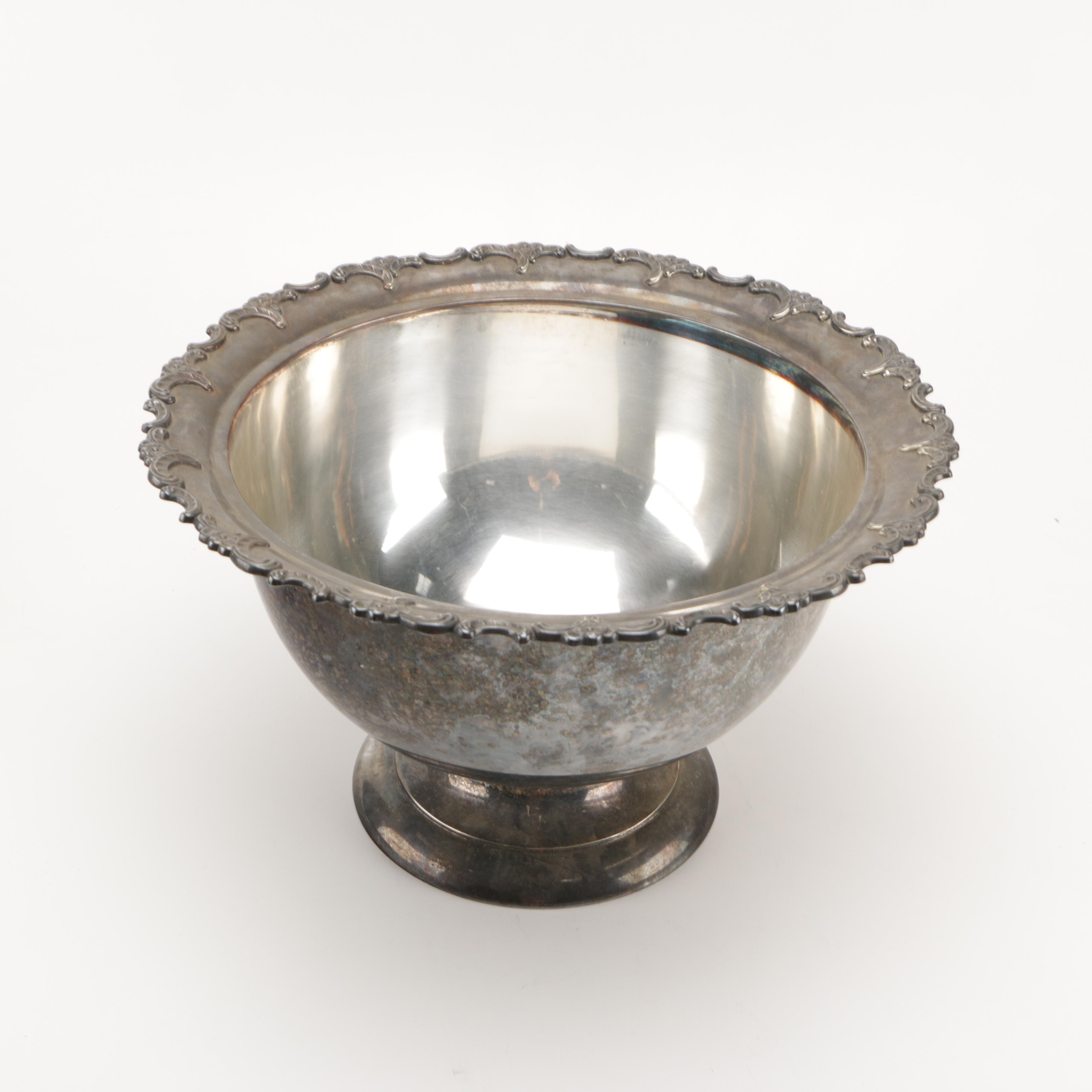Silver-Plated Ladle and Punch Bowl with Glass Insert