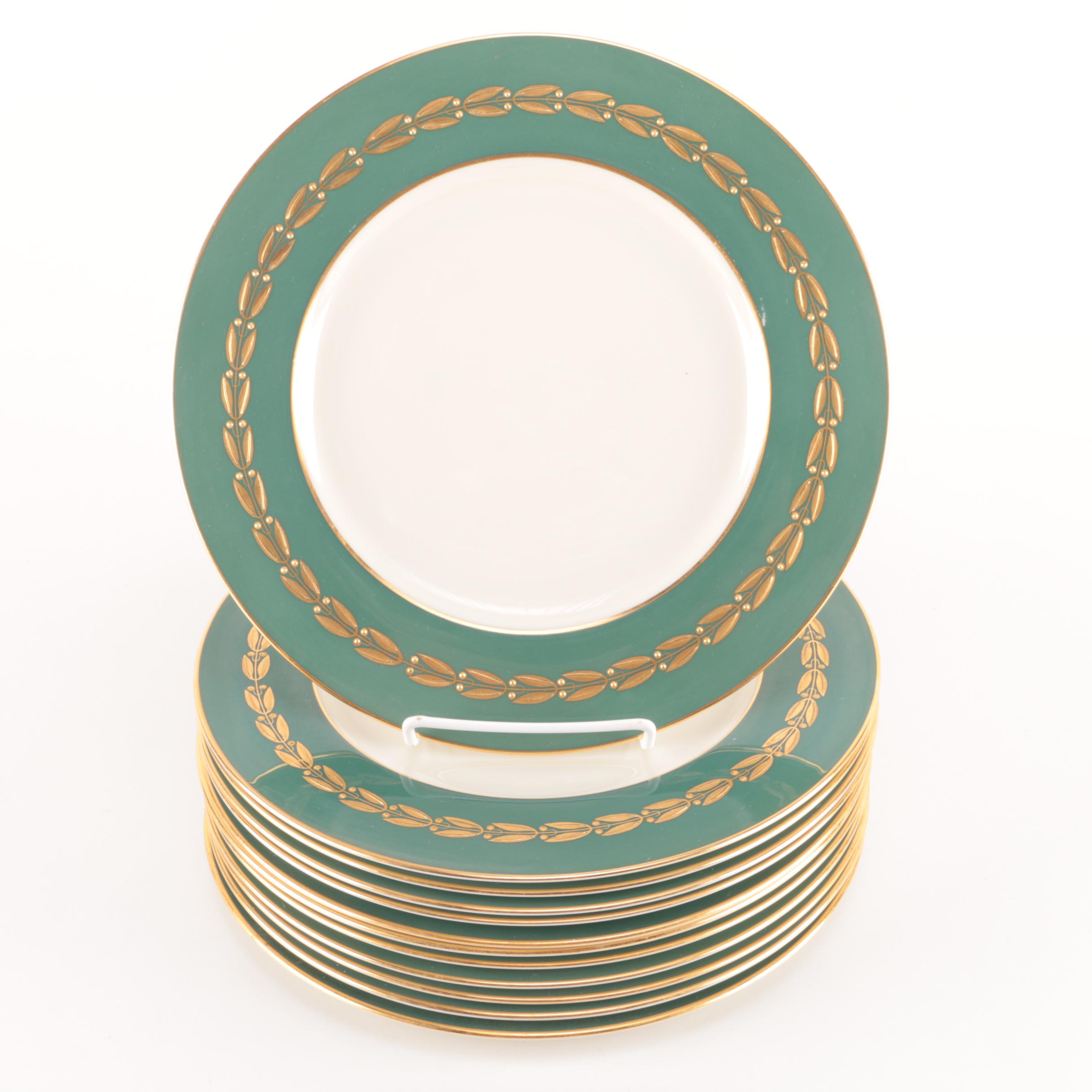 Lenox "Antoinette Green" China Dinner Plates