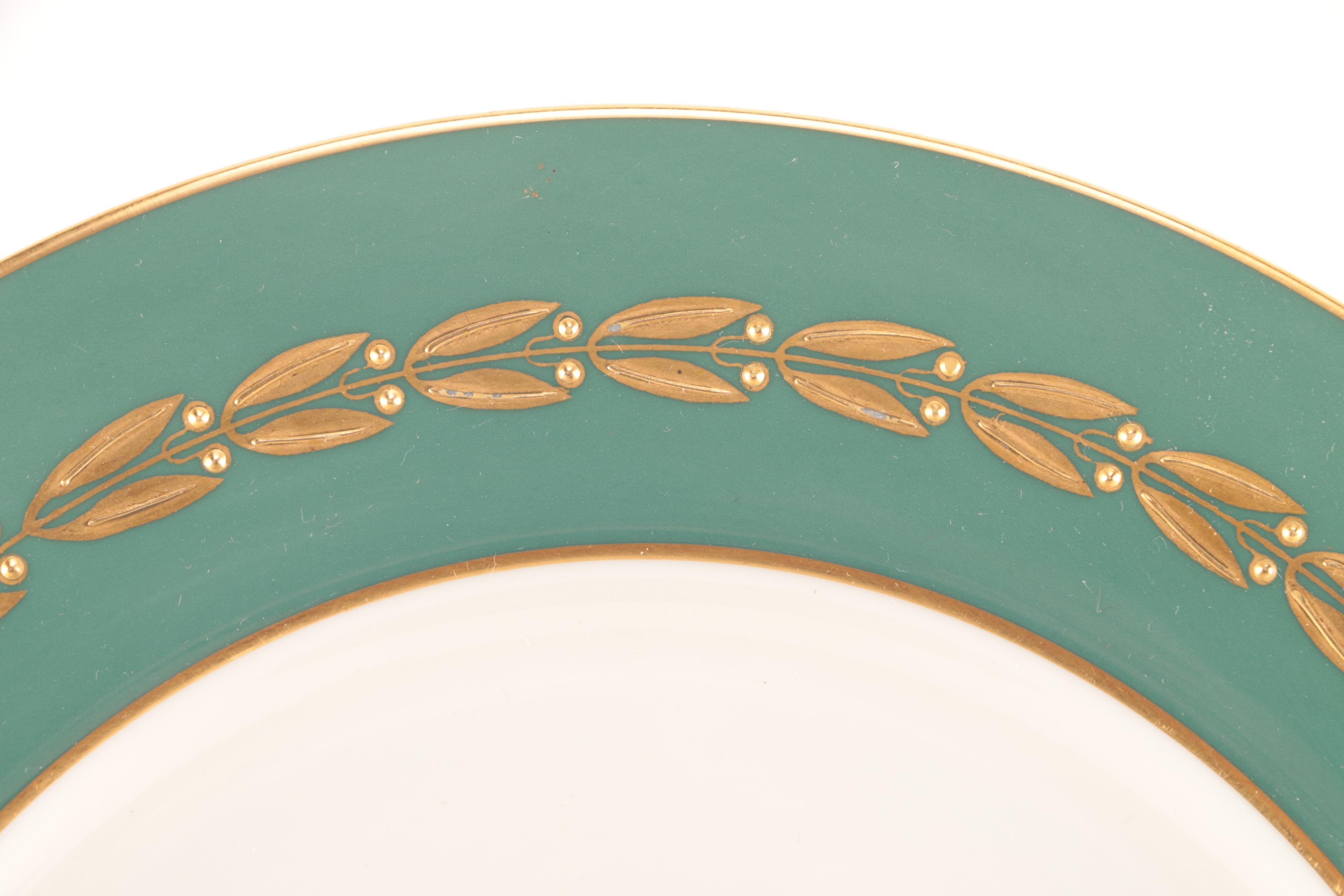 Lenox "Antoinette Green" China Dinner Plates