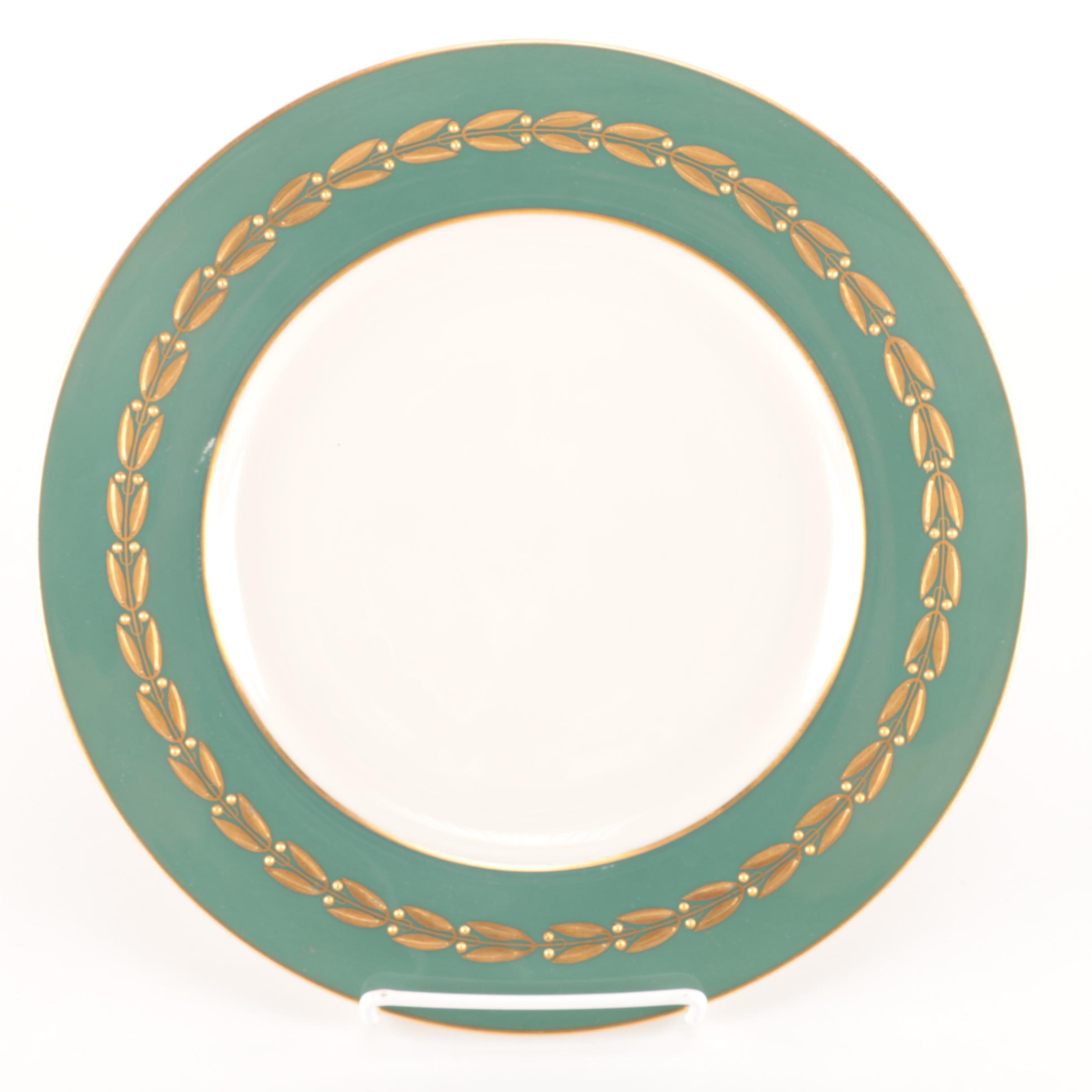 Lenox "Antoinette Green" China Dinner Plates