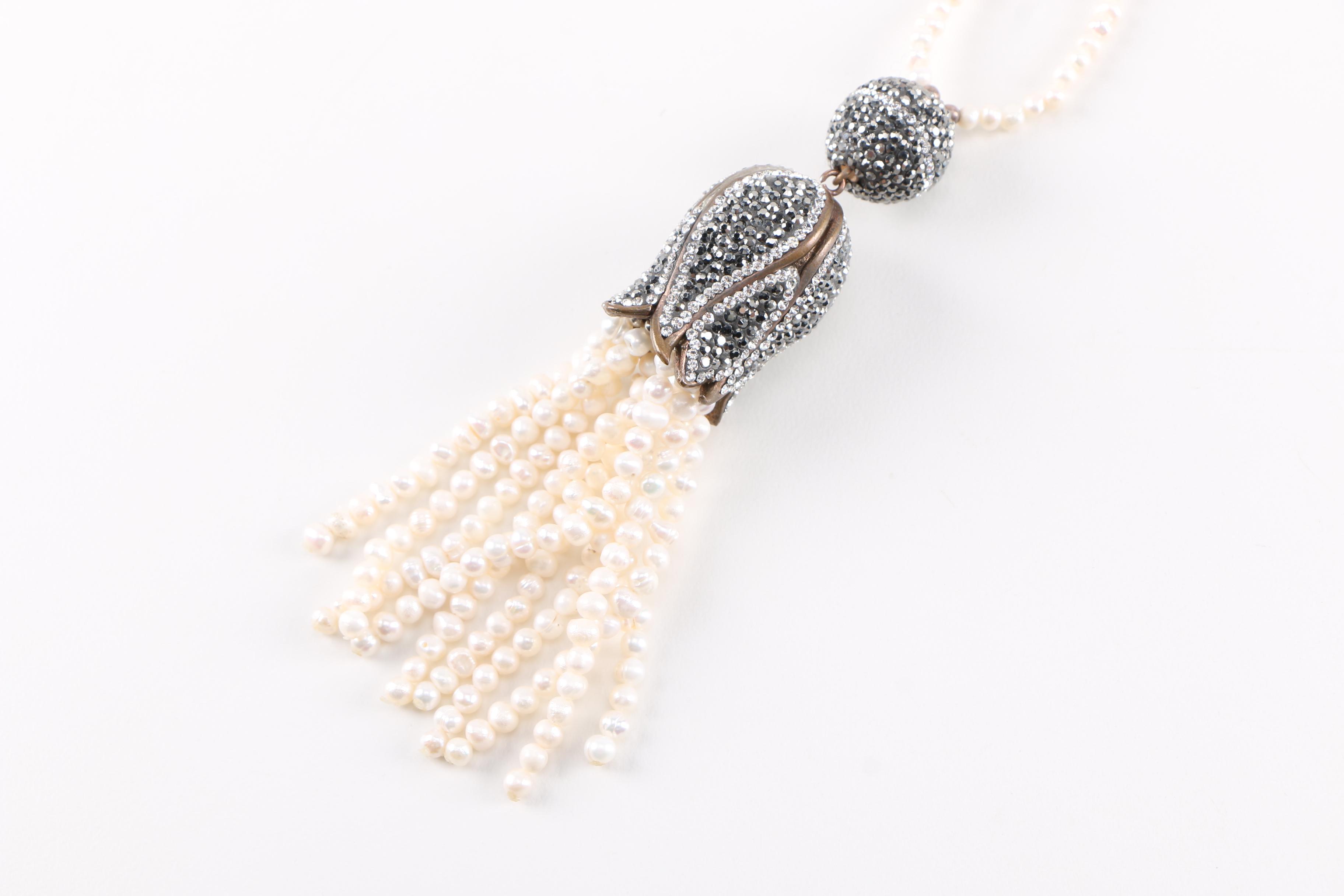 Sterling Silver and Cultured Pearl Necklace