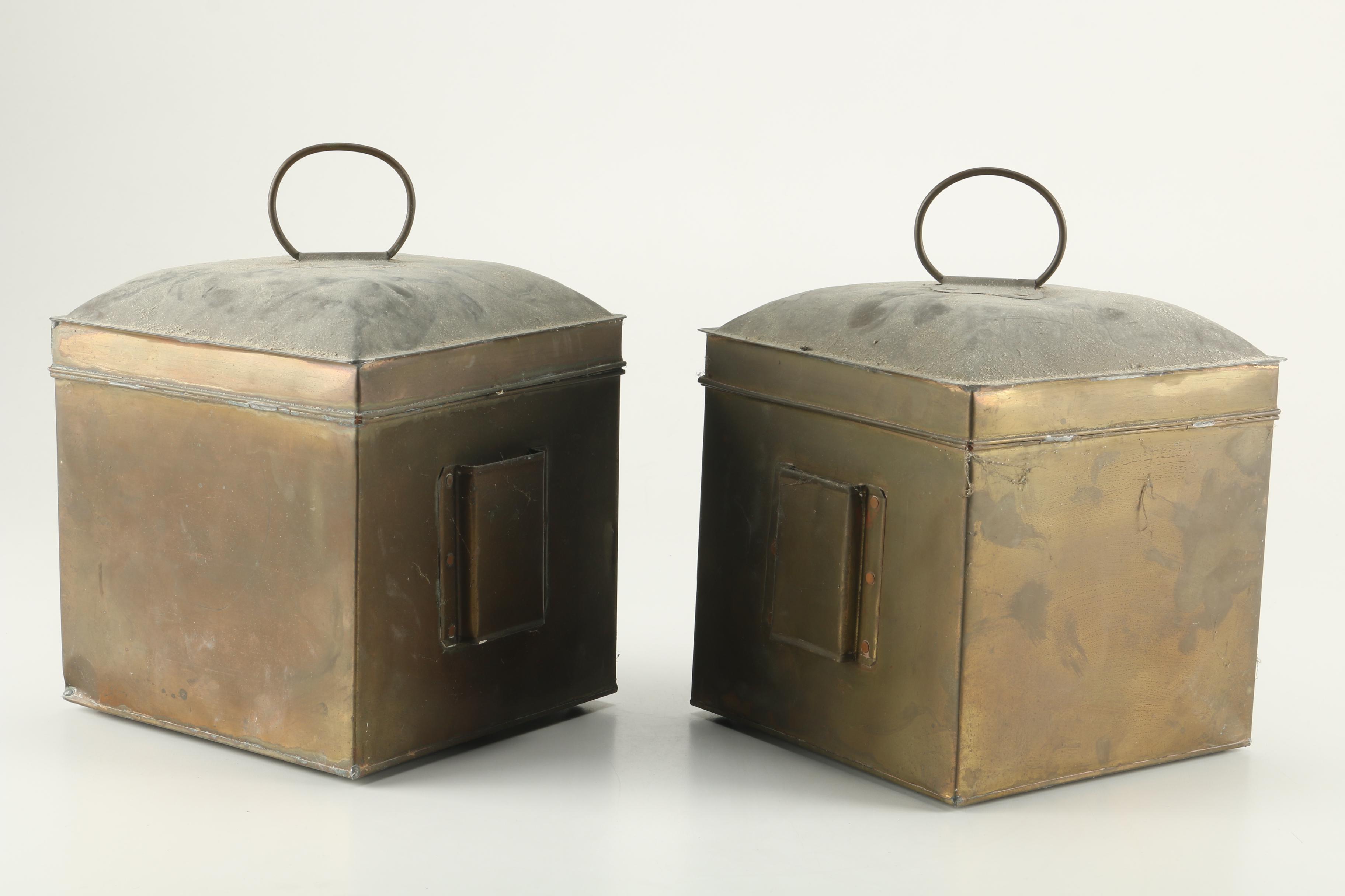 Pair of Hanging Metal Ship's Lanterns