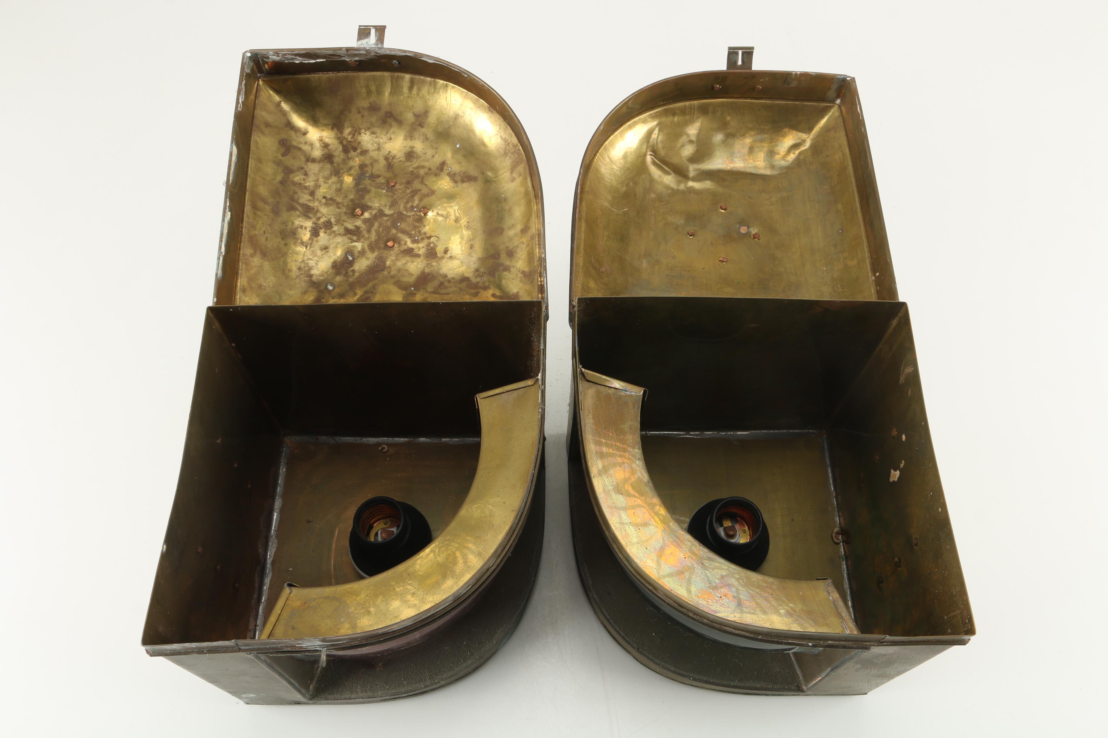 Pair of Hanging Metal Ship's Lanterns