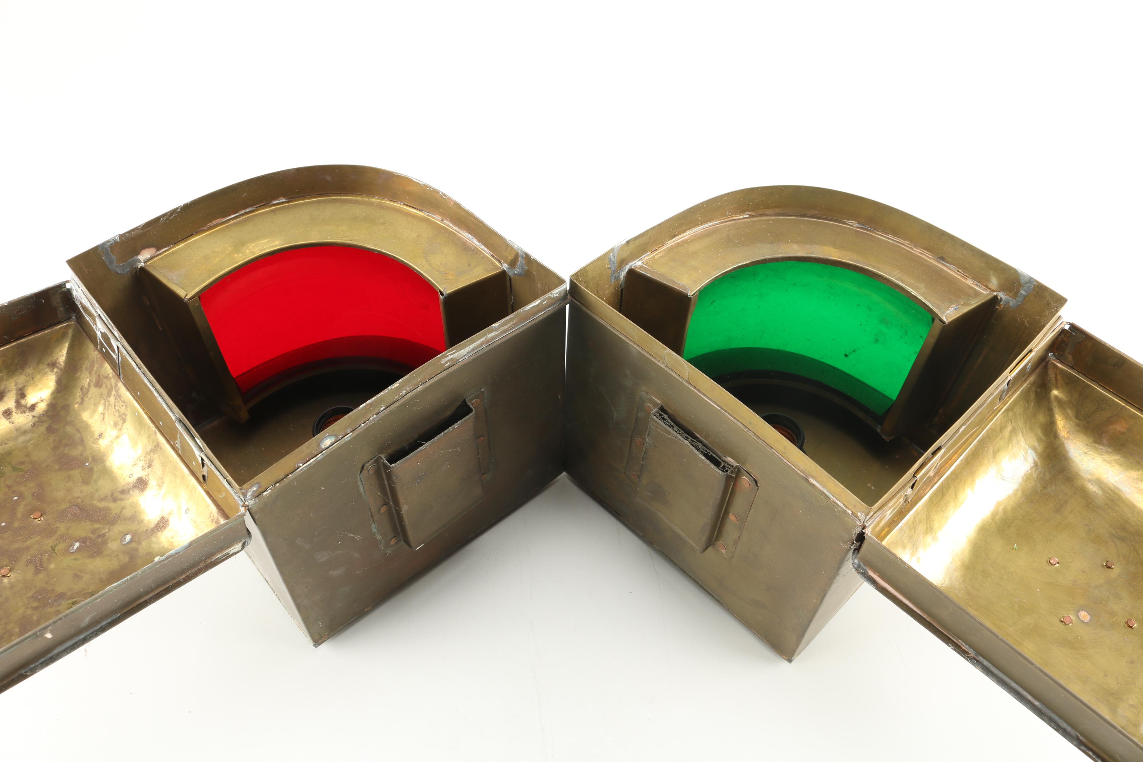 Pair of Hanging Metal Ship's Lanterns