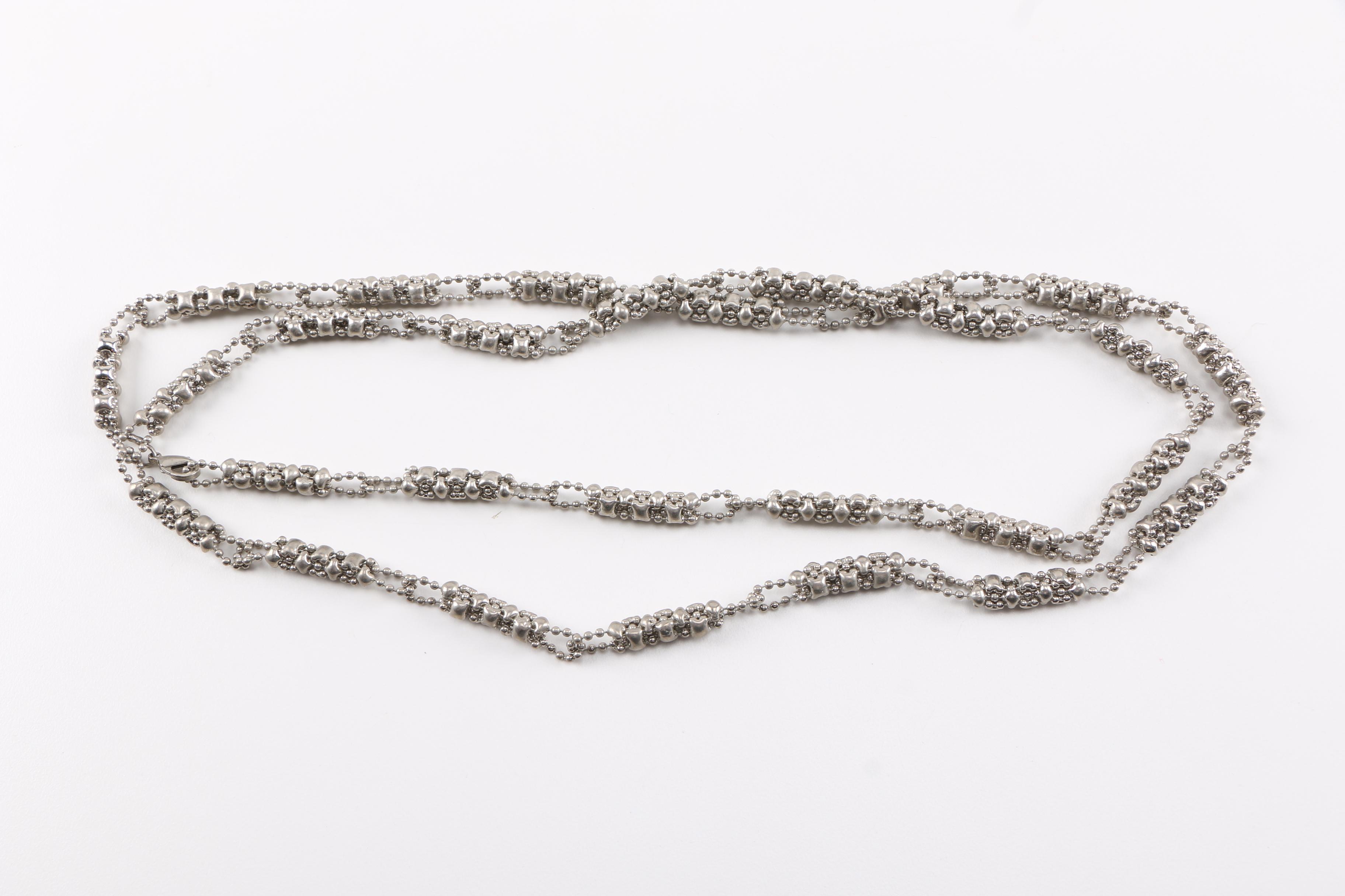Silver Tone "Liquid Metal" Necklaces