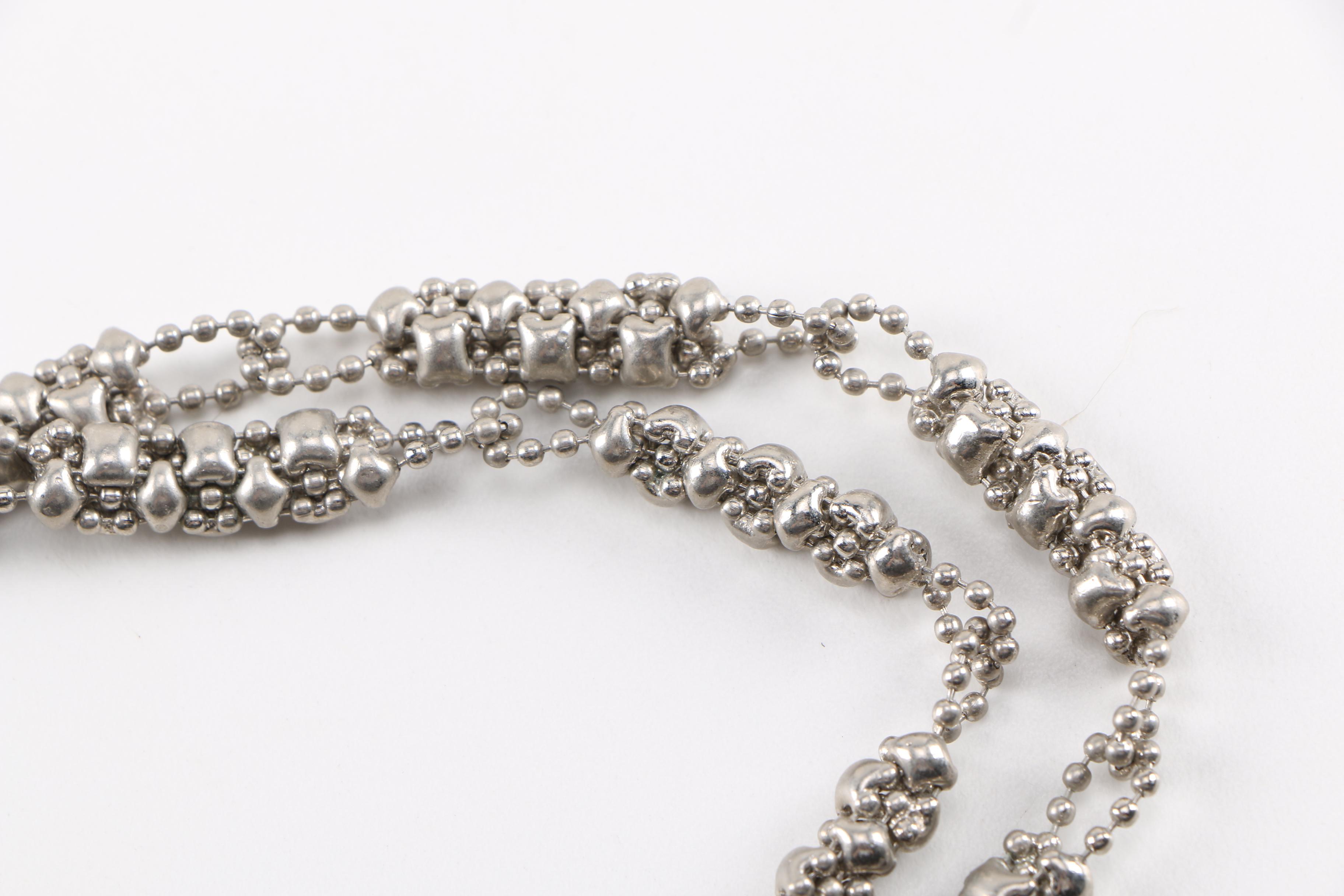 Silver Tone "Liquid Metal" Necklaces