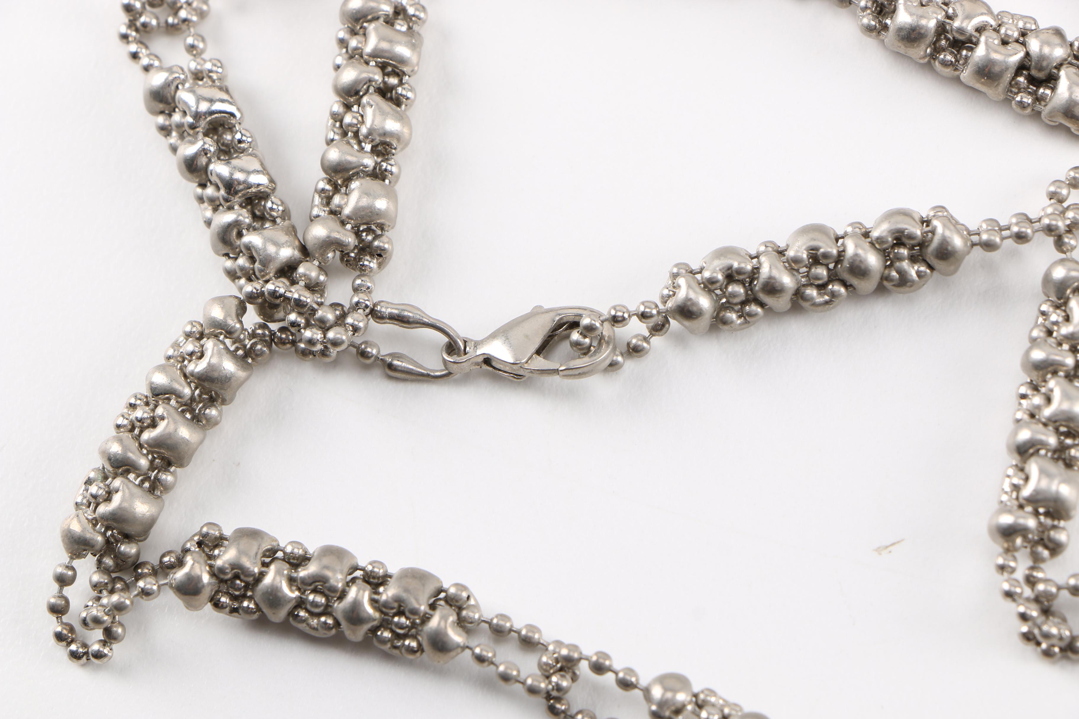 Silver Tone "Liquid Metal" Necklaces