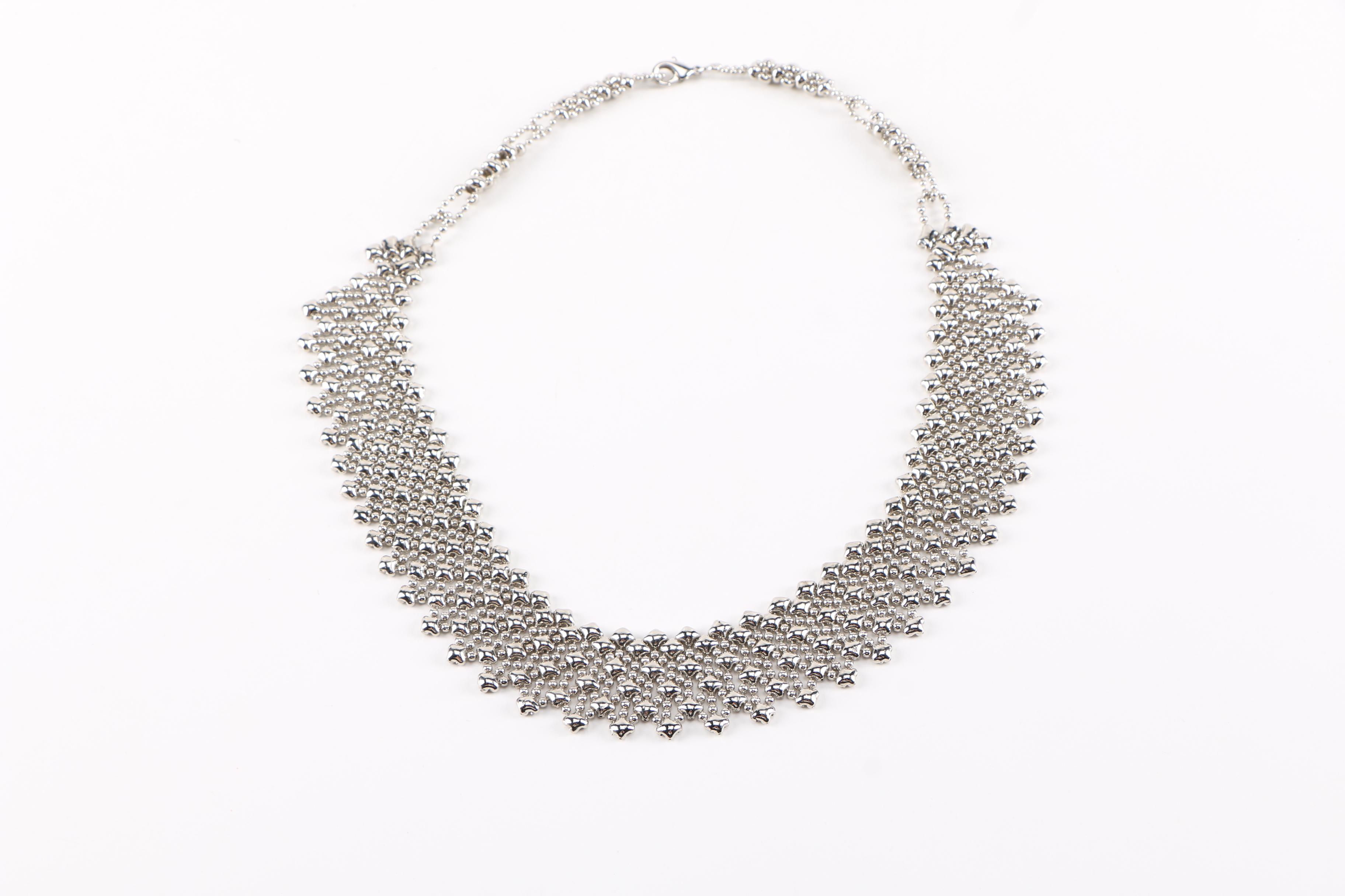 Silver Tone "Liquid Metal" Necklaces