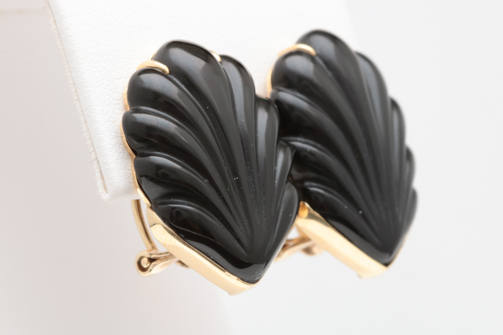 14K Gold and Chalcedony Earrings