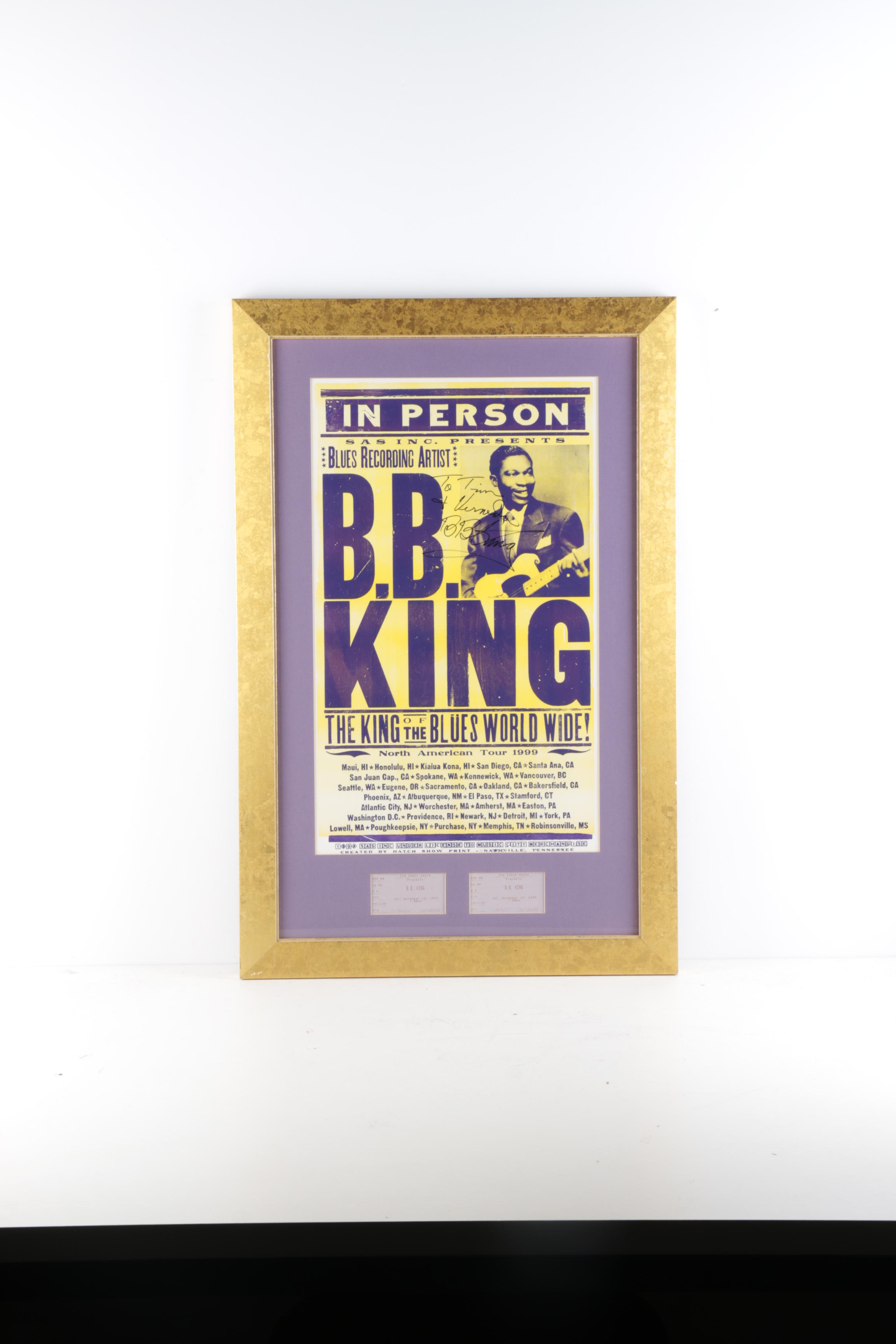 B.B. King Framed Autographed Poster