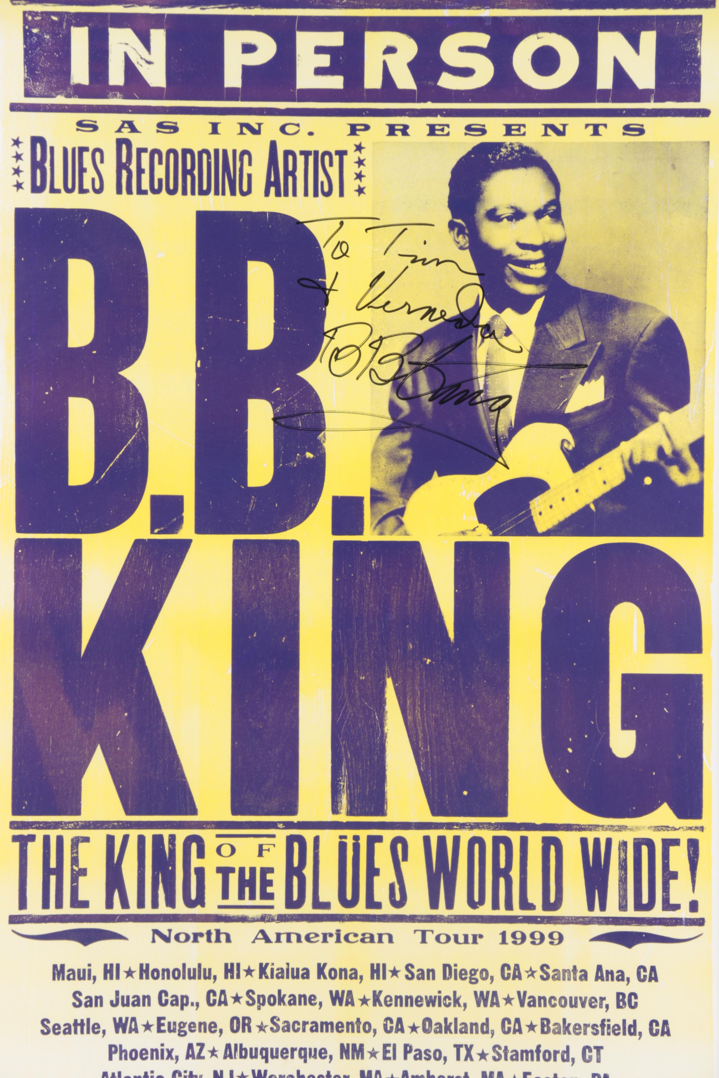 B.B. King Framed Autographed Poster