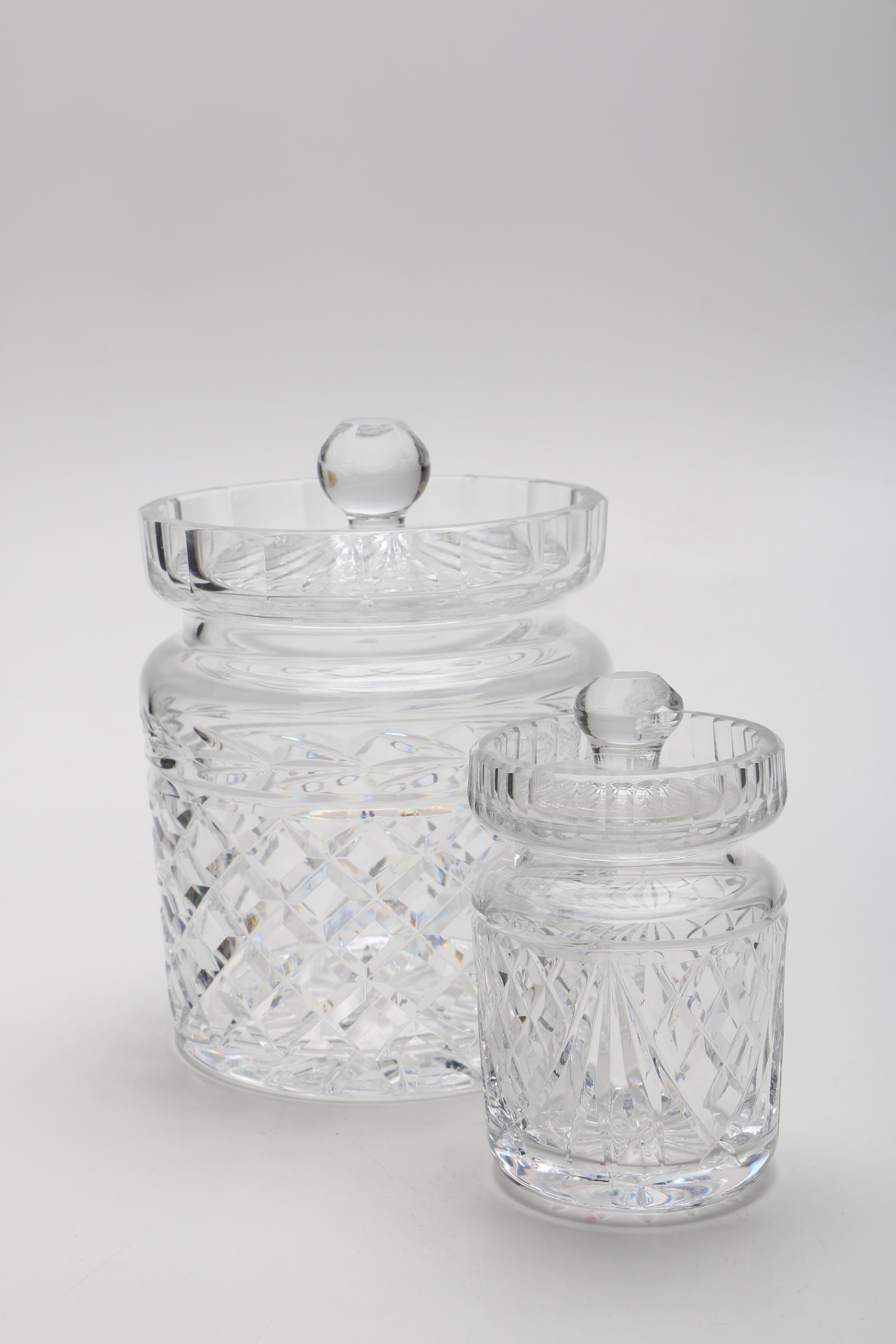 Waterford Crystal Biscuit Barrel and Jam Jar