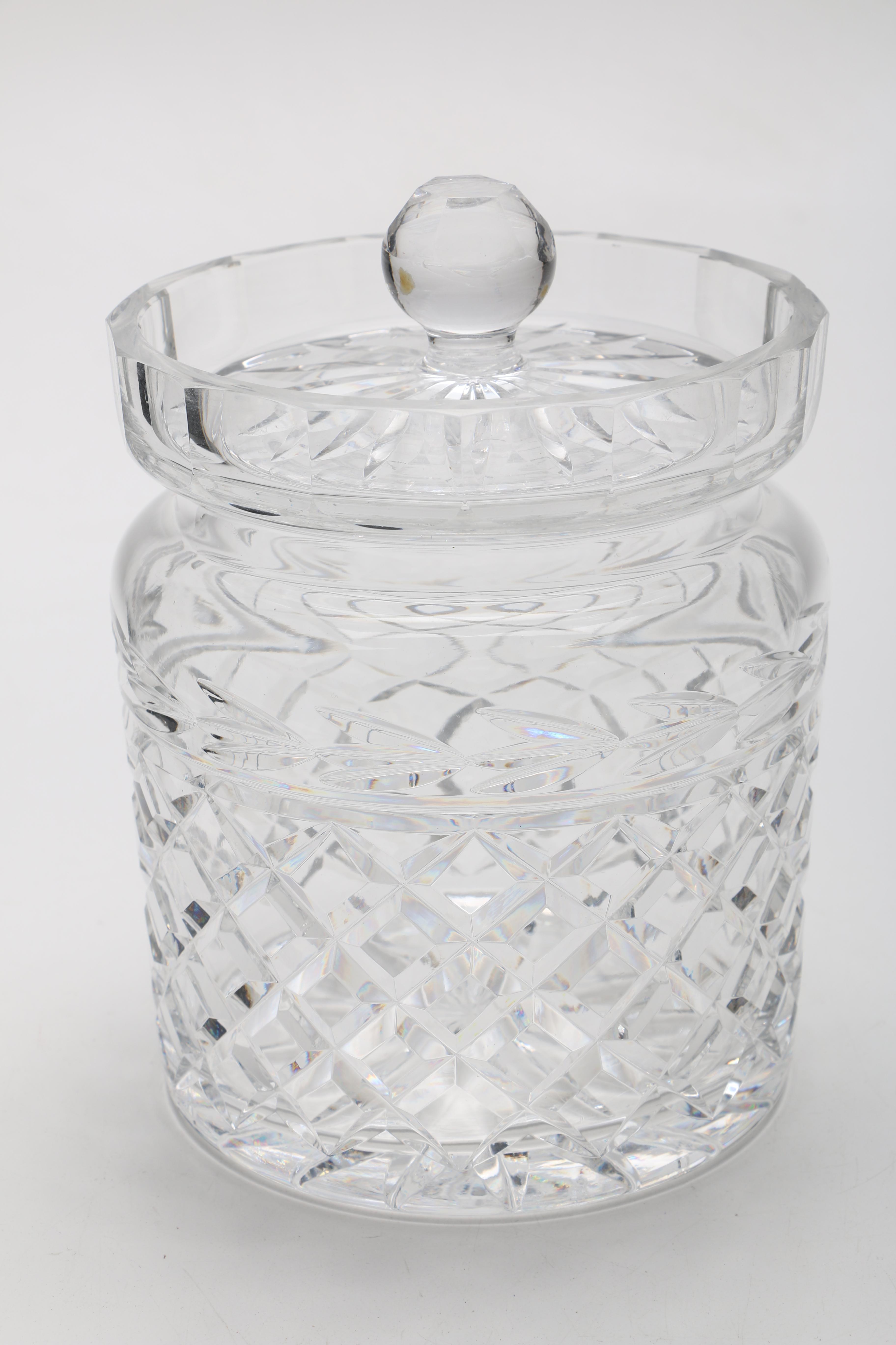 Waterford Crystal Biscuit Barrel and Jam Jar