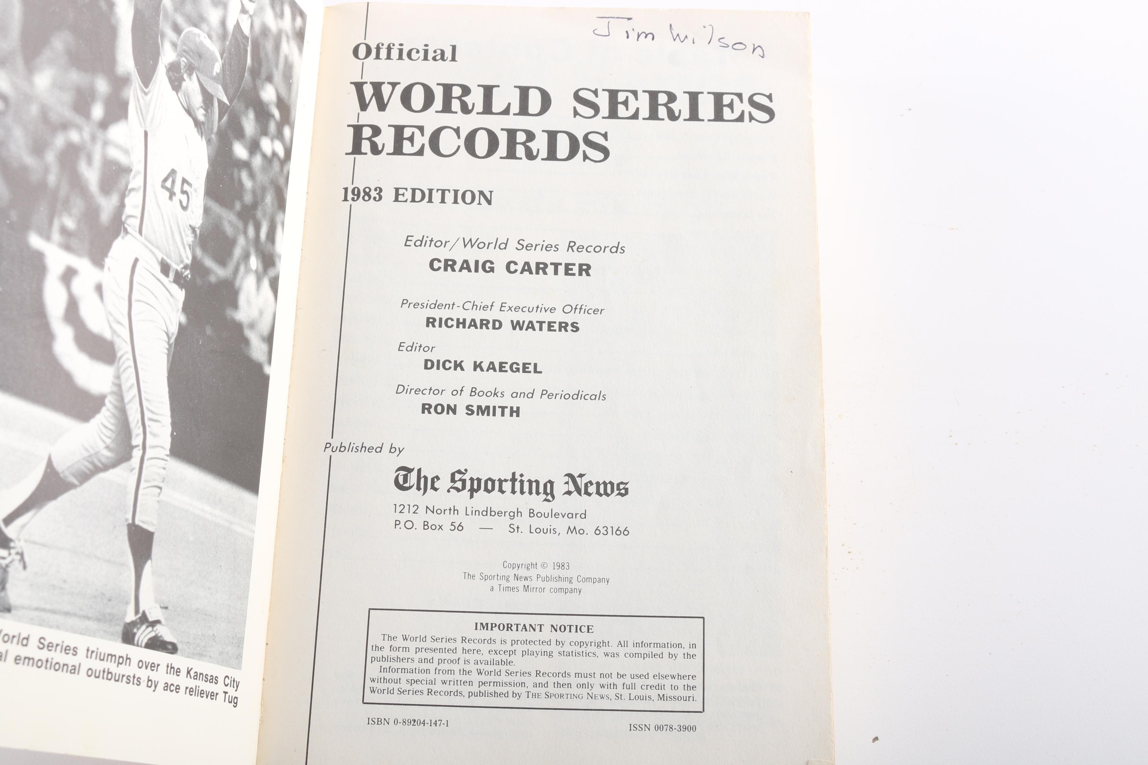 1970s-1980s "The Sporting News" Record Books