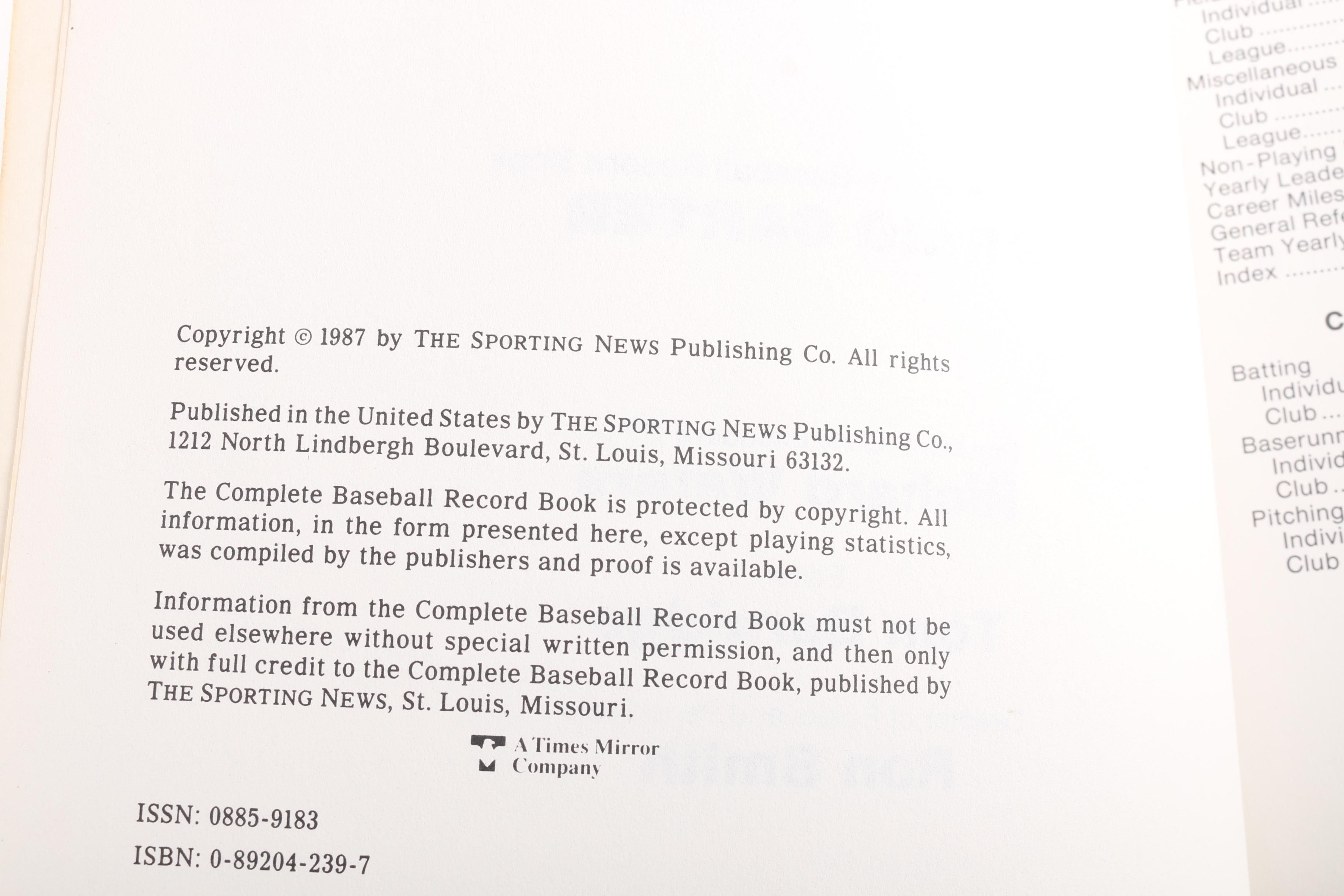 1970s-1980s "The Sporting News" Record Books