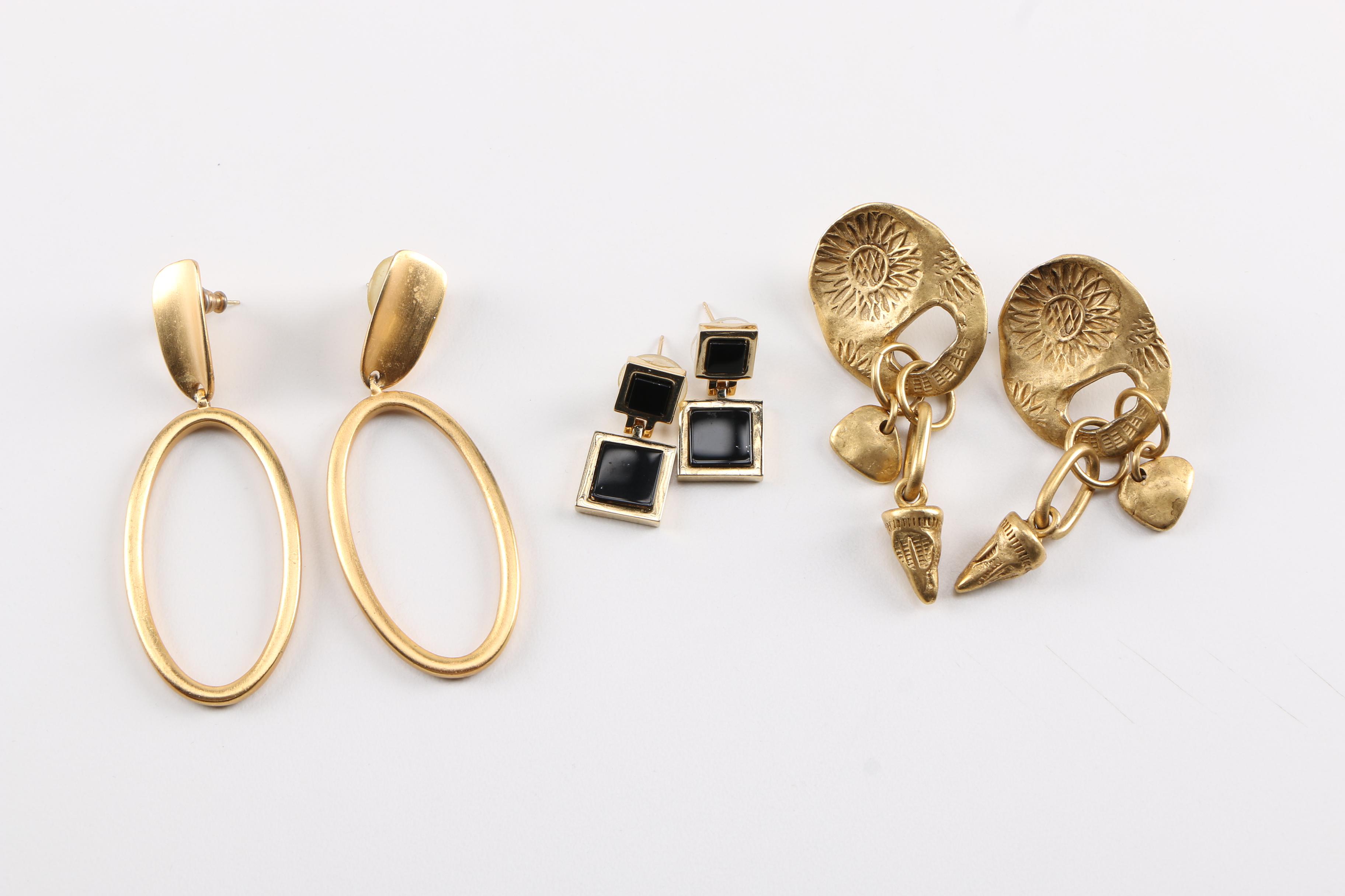 Gold Tone Designer Costume Jewelry Including Kenneth Jay Lane and Princess Marcella Borghese