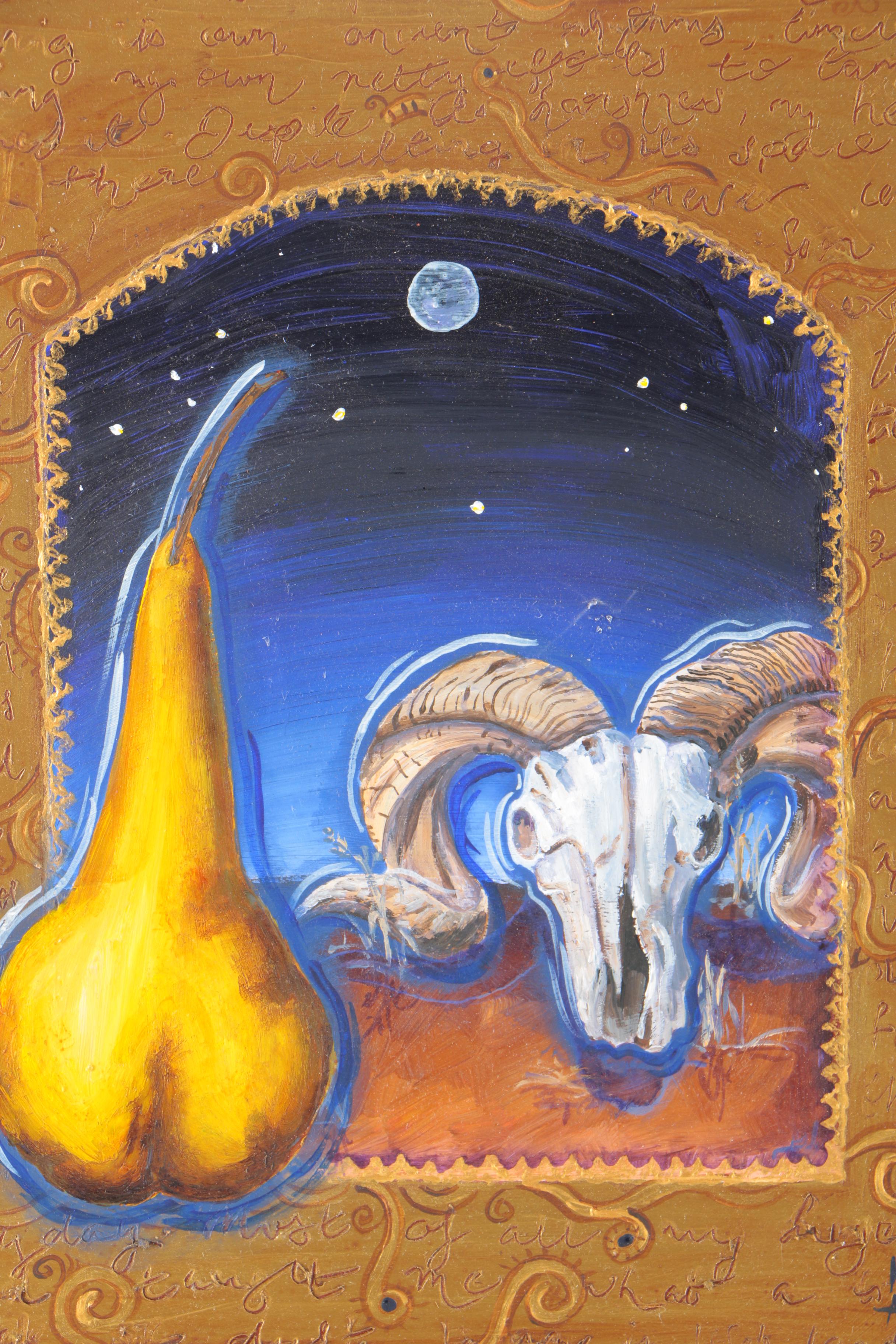 Karen Atkins Gouache Painting on Paper of Aries Symbols