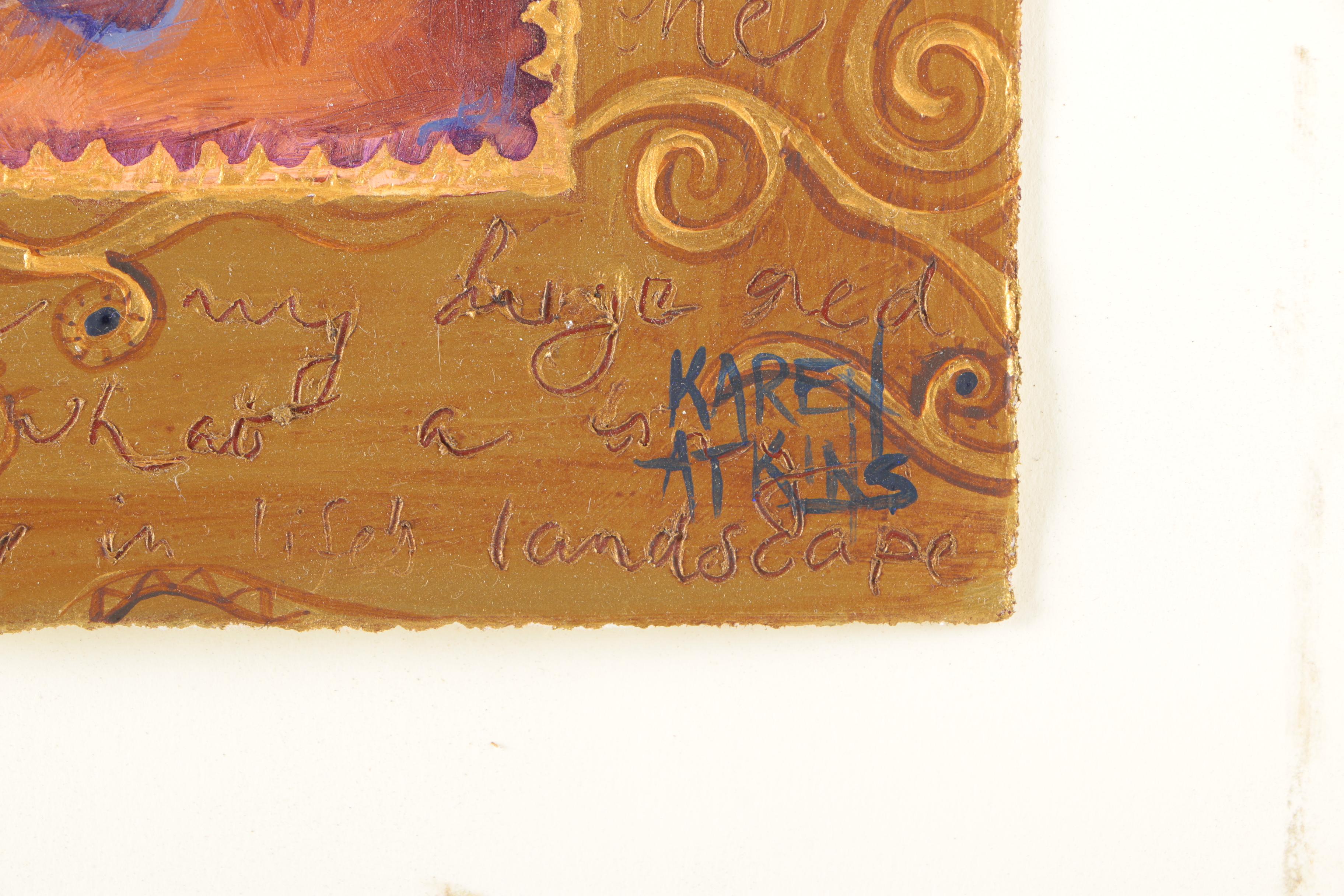 Karen Atkins Gouache Painting on Paper of Aries Symbols