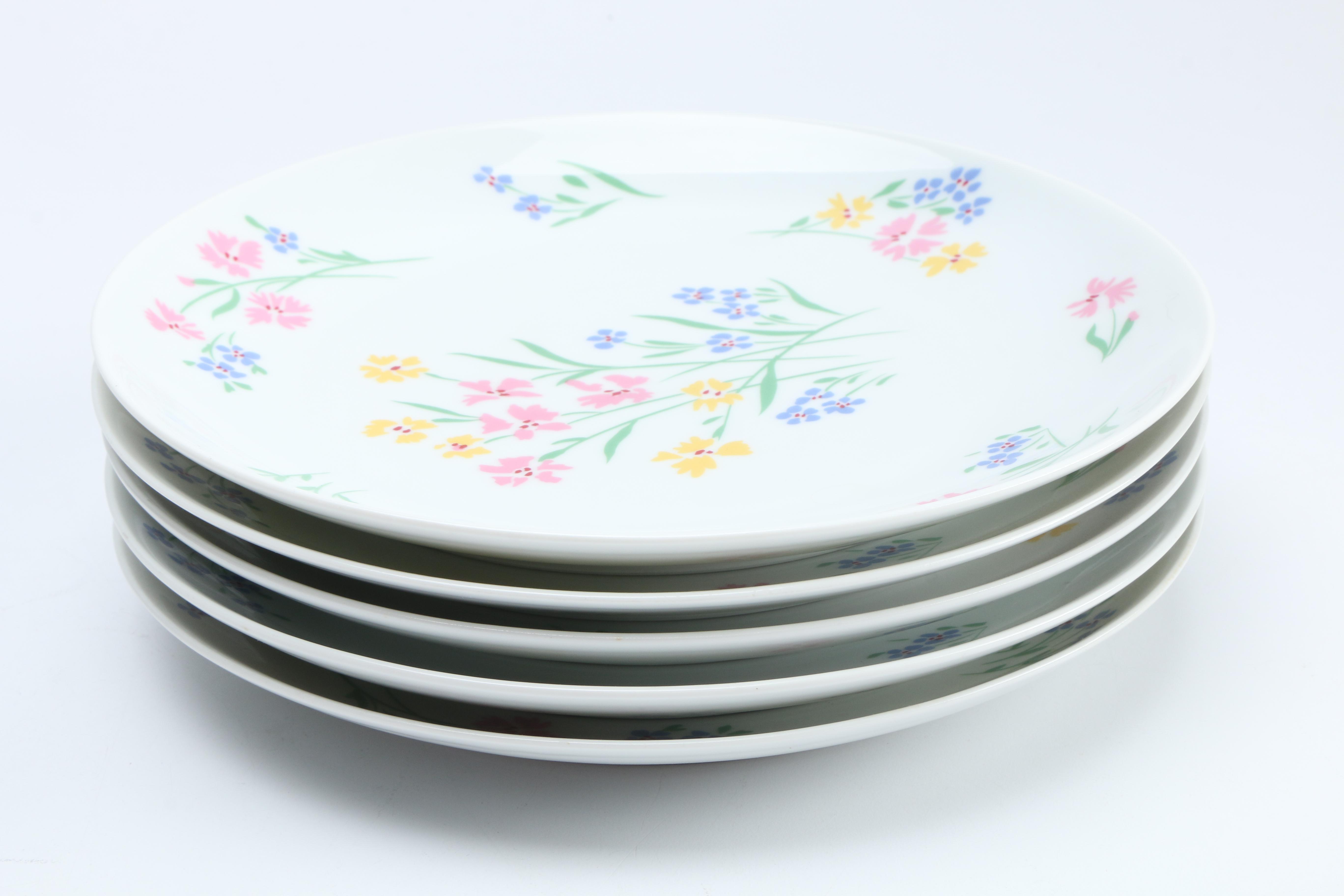 D. Porthault Limoges France "Mille Fleurs" Porcelain Plates