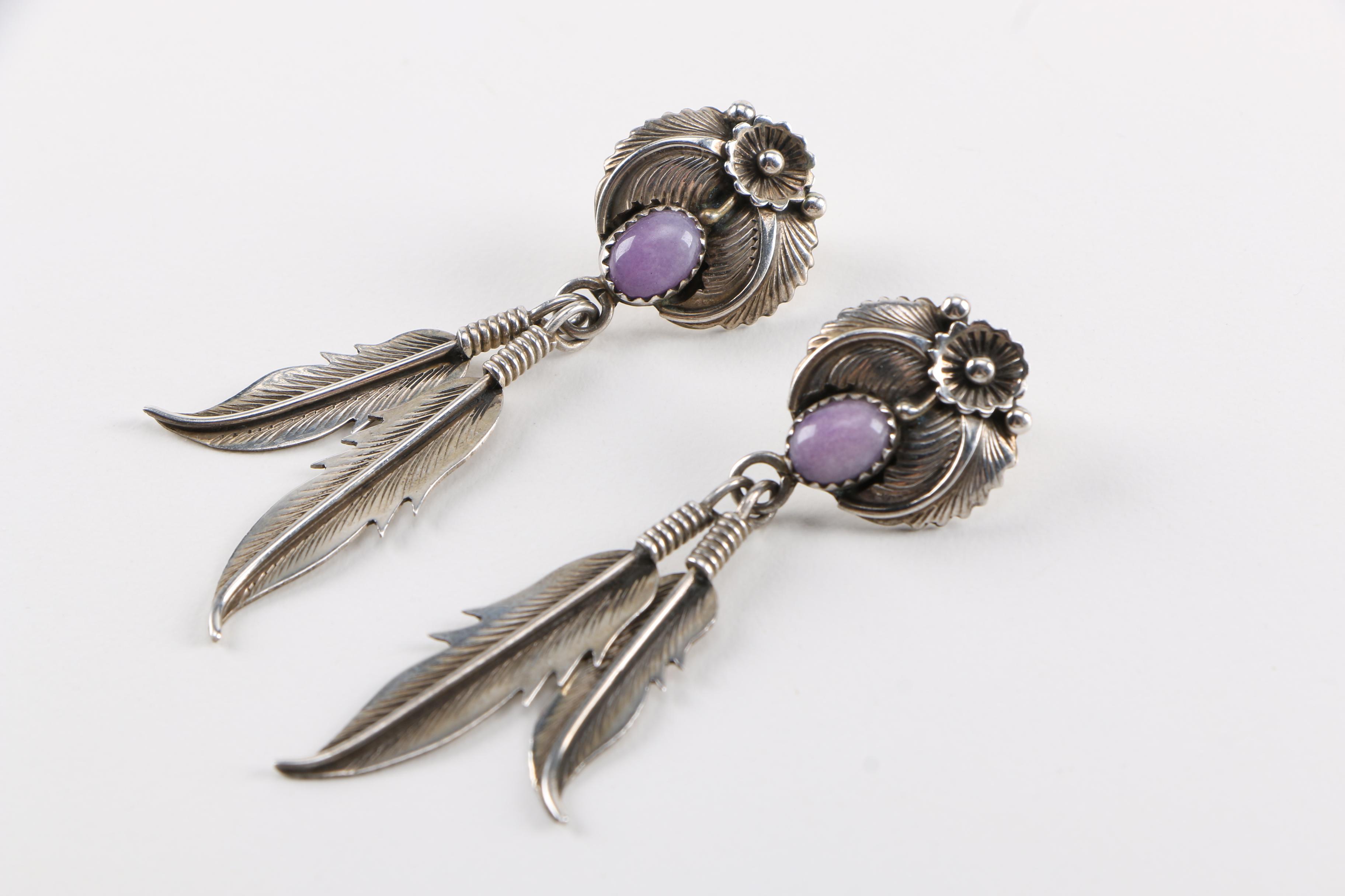 Southwestern Style Sterling Silver Earrings