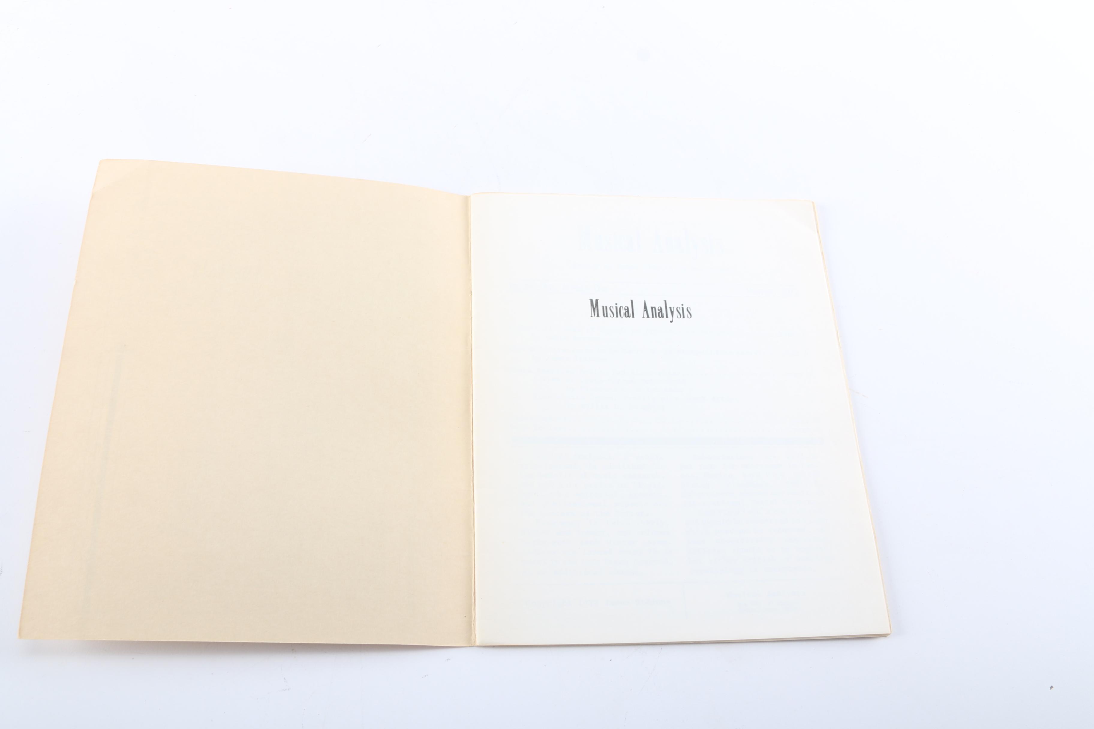 Musical Analysis Book