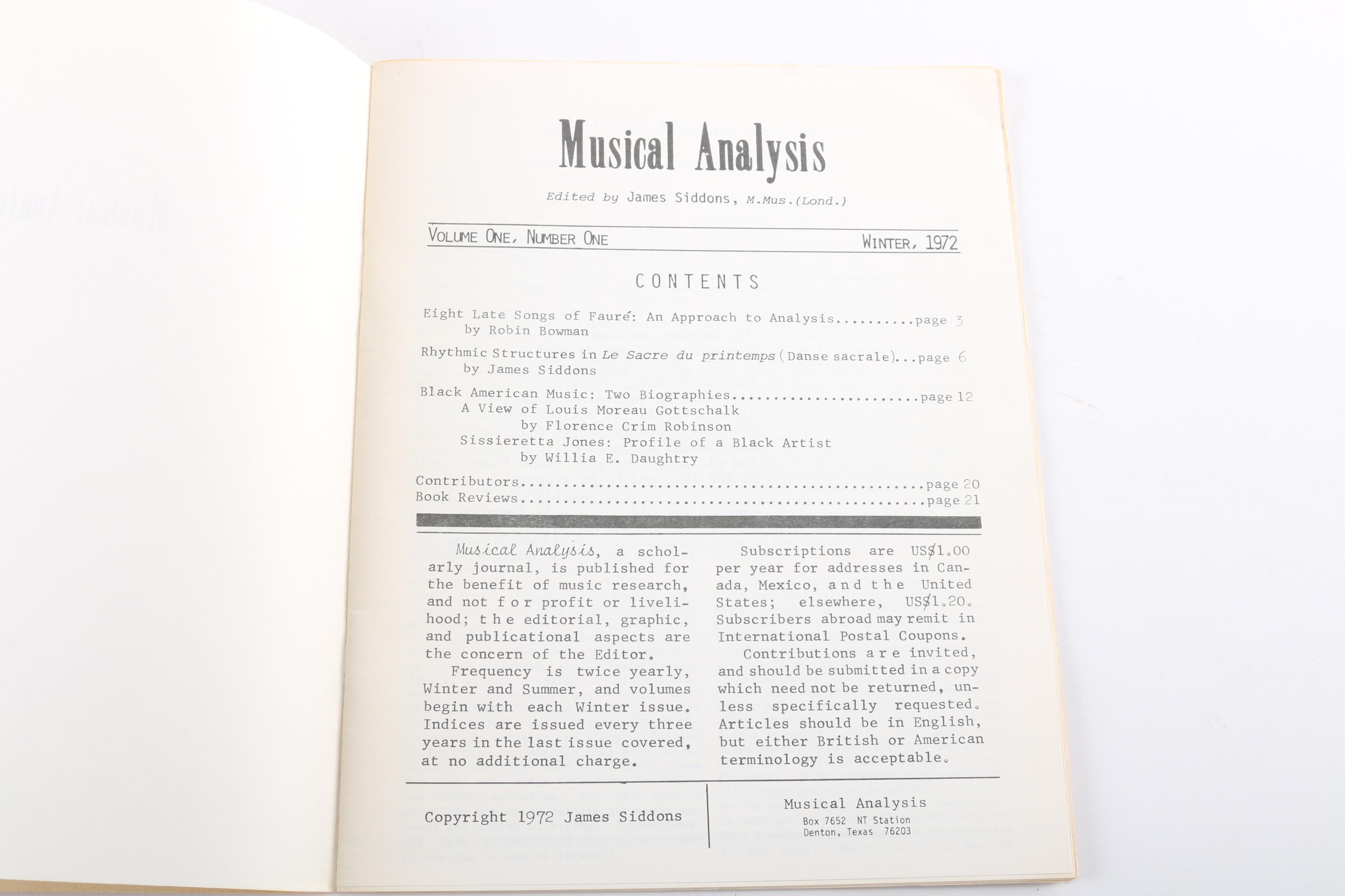 Musical Analysis Book