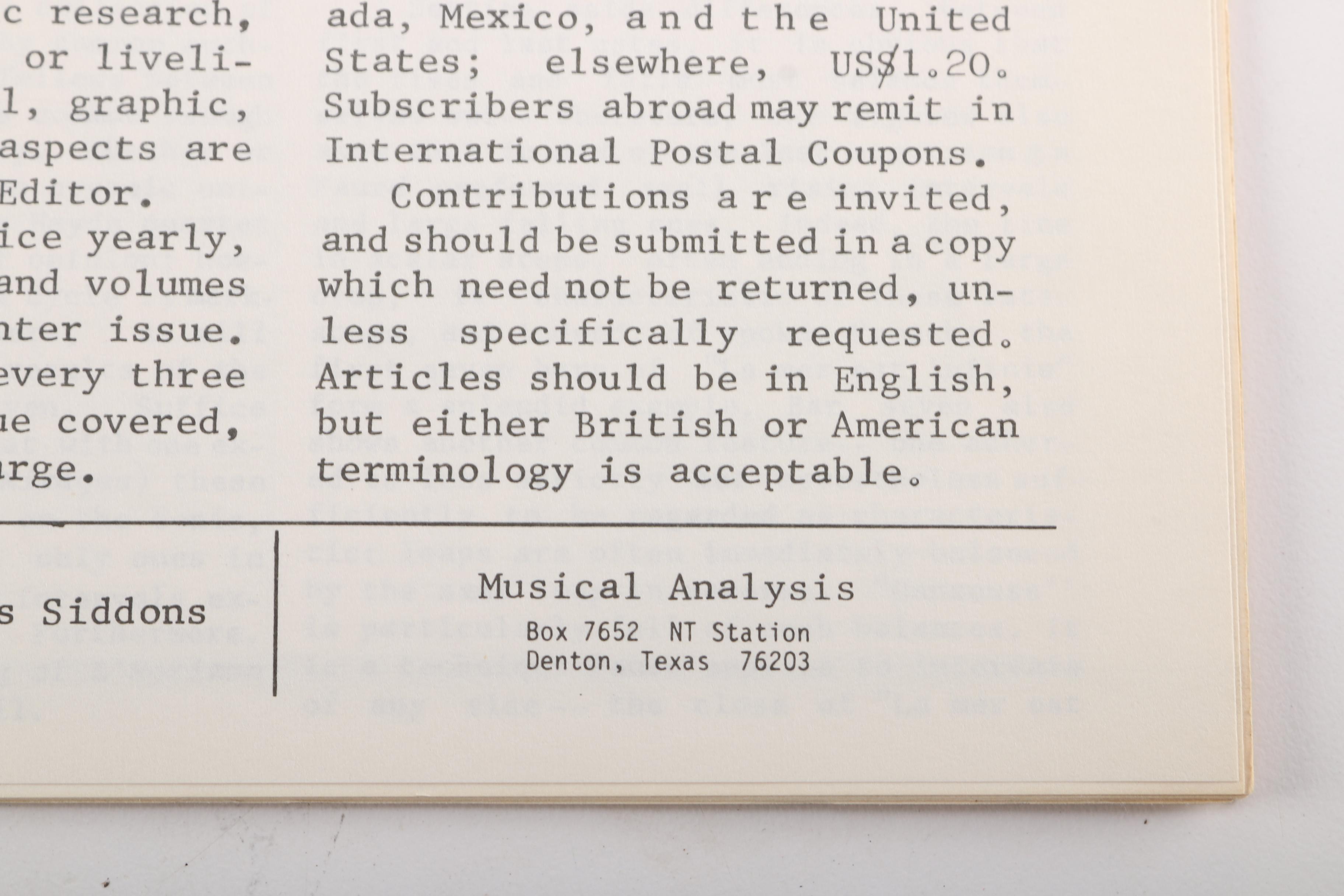 Musical Analysis Book