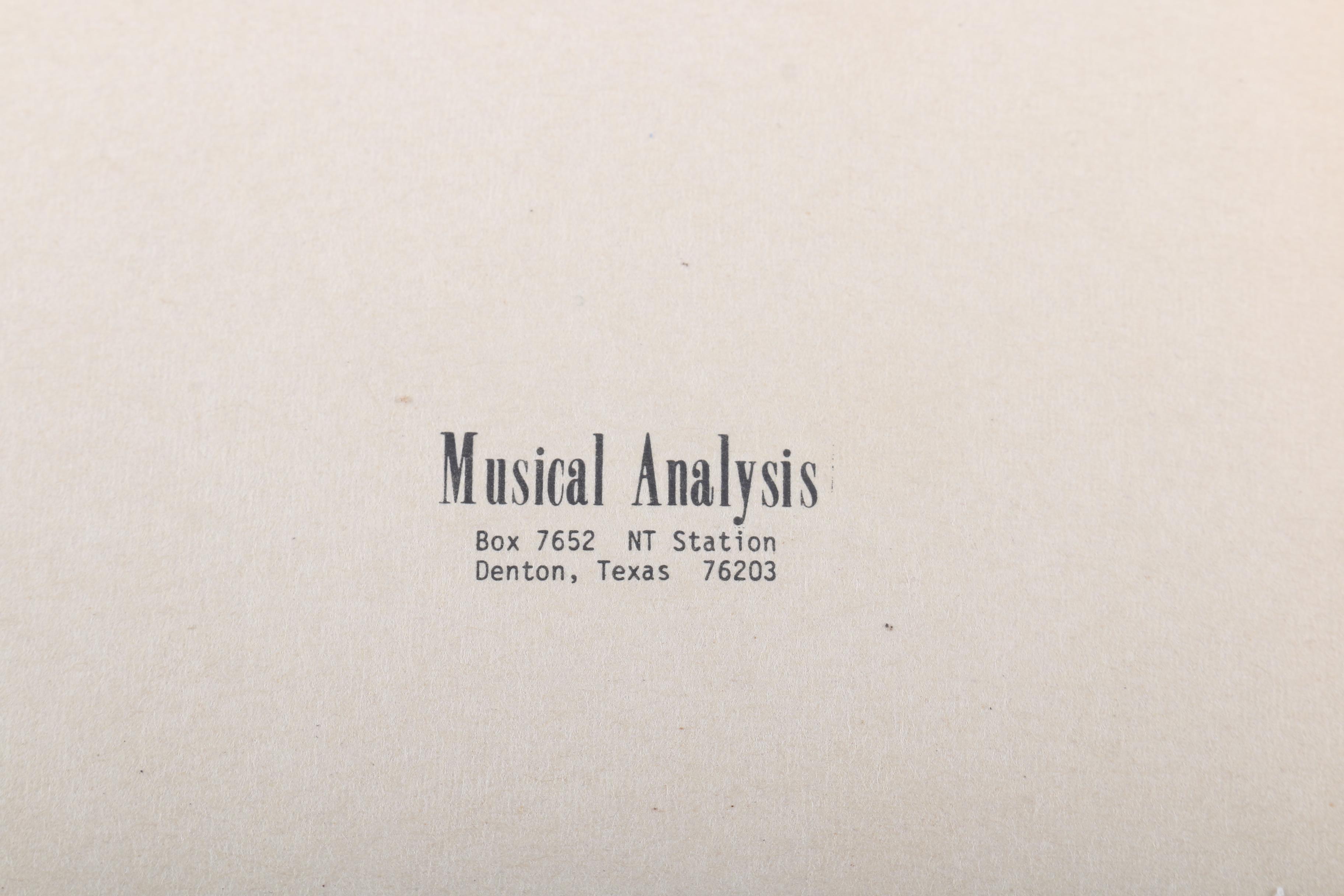 Musical Analysis Book