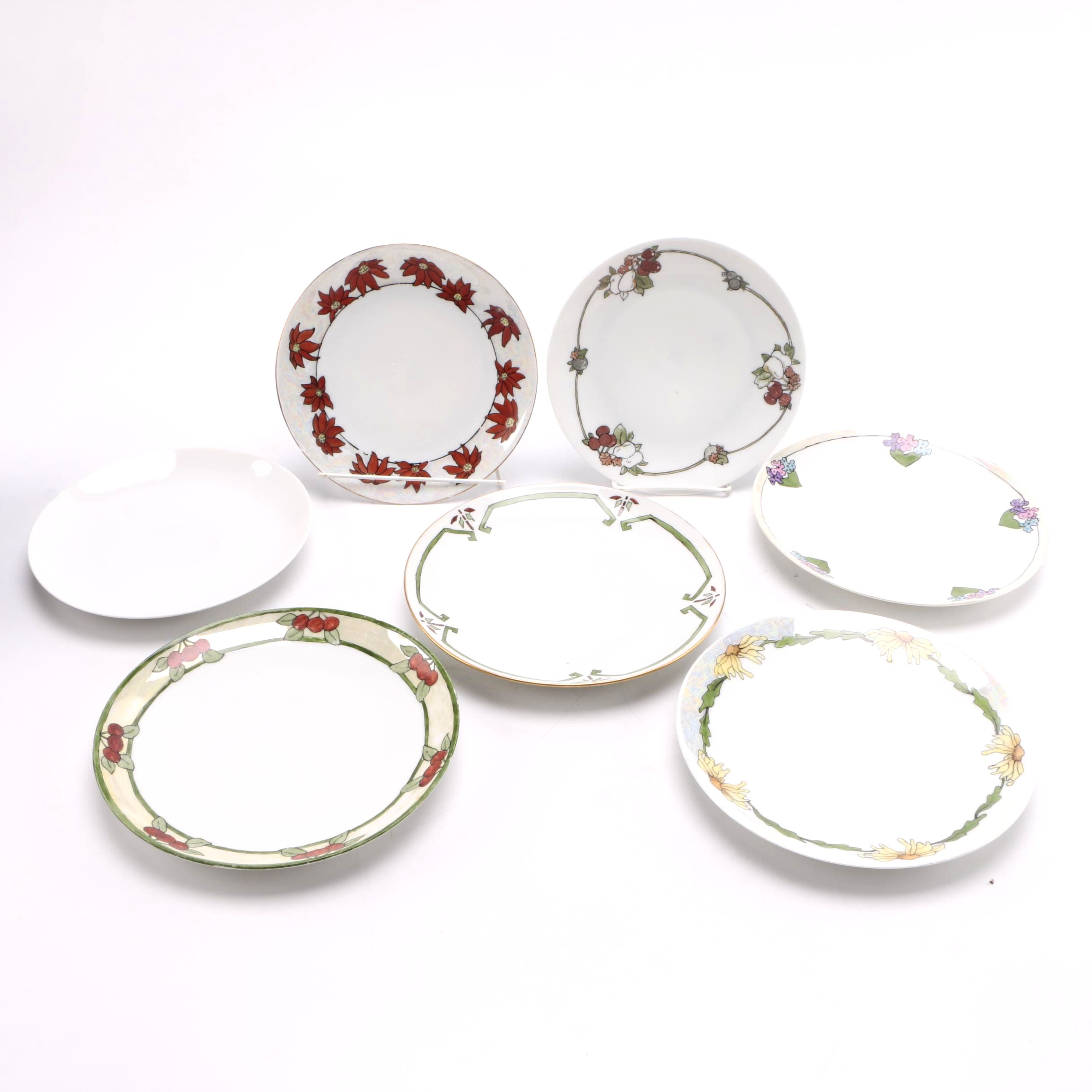 Circa 1920s Porcelain Plates Featuring Rosenthal