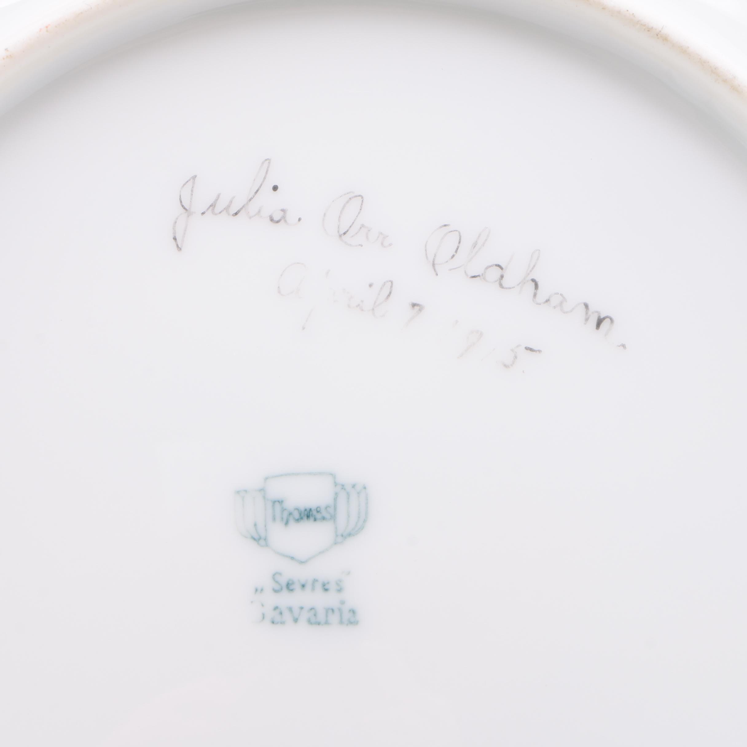 Circa 1920s Porcelain Plates Featuring Rosenthal